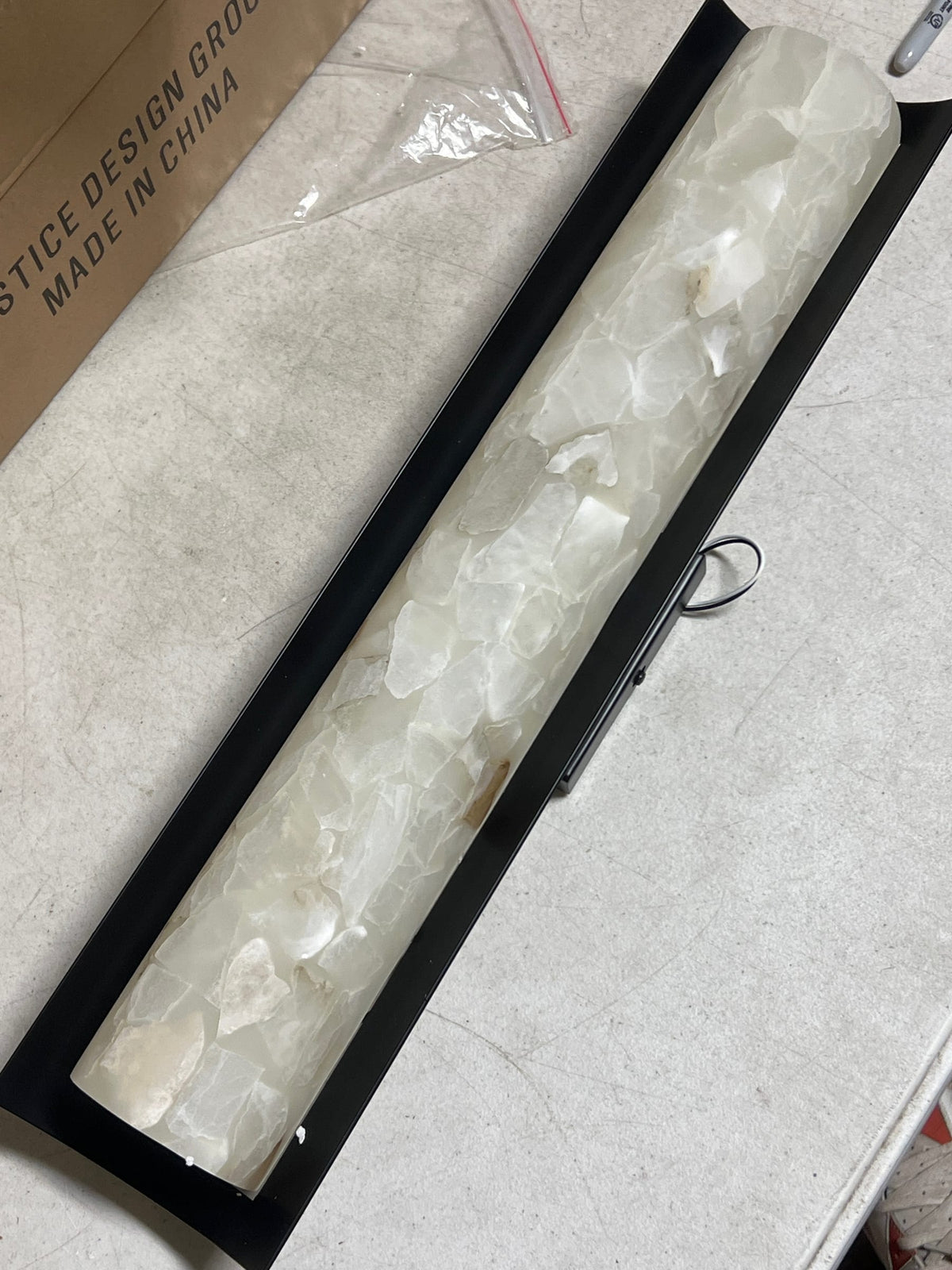 Justice Design ALR-8631-MBLK Alabaster Rocks Lineate Vanity Light 21.5 Inch Wide - Matte Black