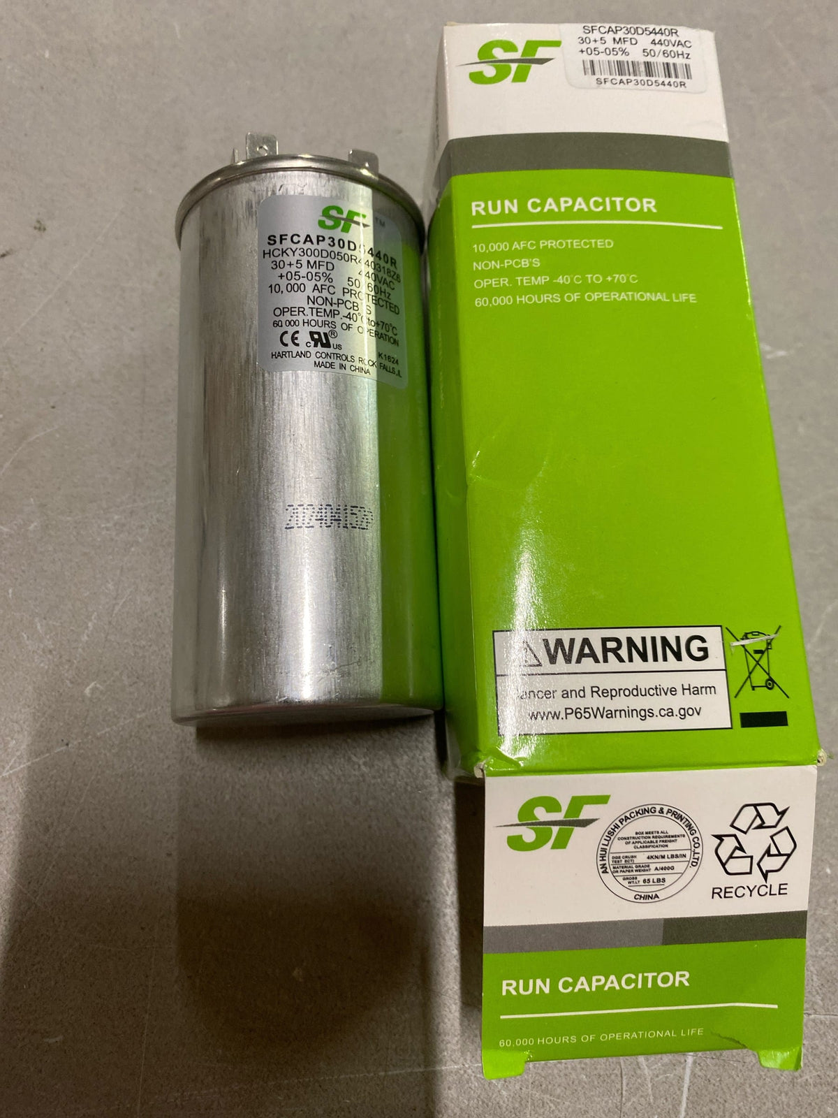 TRANE SF Run Capacitor - 5 MFD(Microfarad) - 370/440 Volts - (Pack of 1) - Run Capacitor (Oval) - for Motors, Fans or AC Compressors (Replaces Other Brands Capacitors)