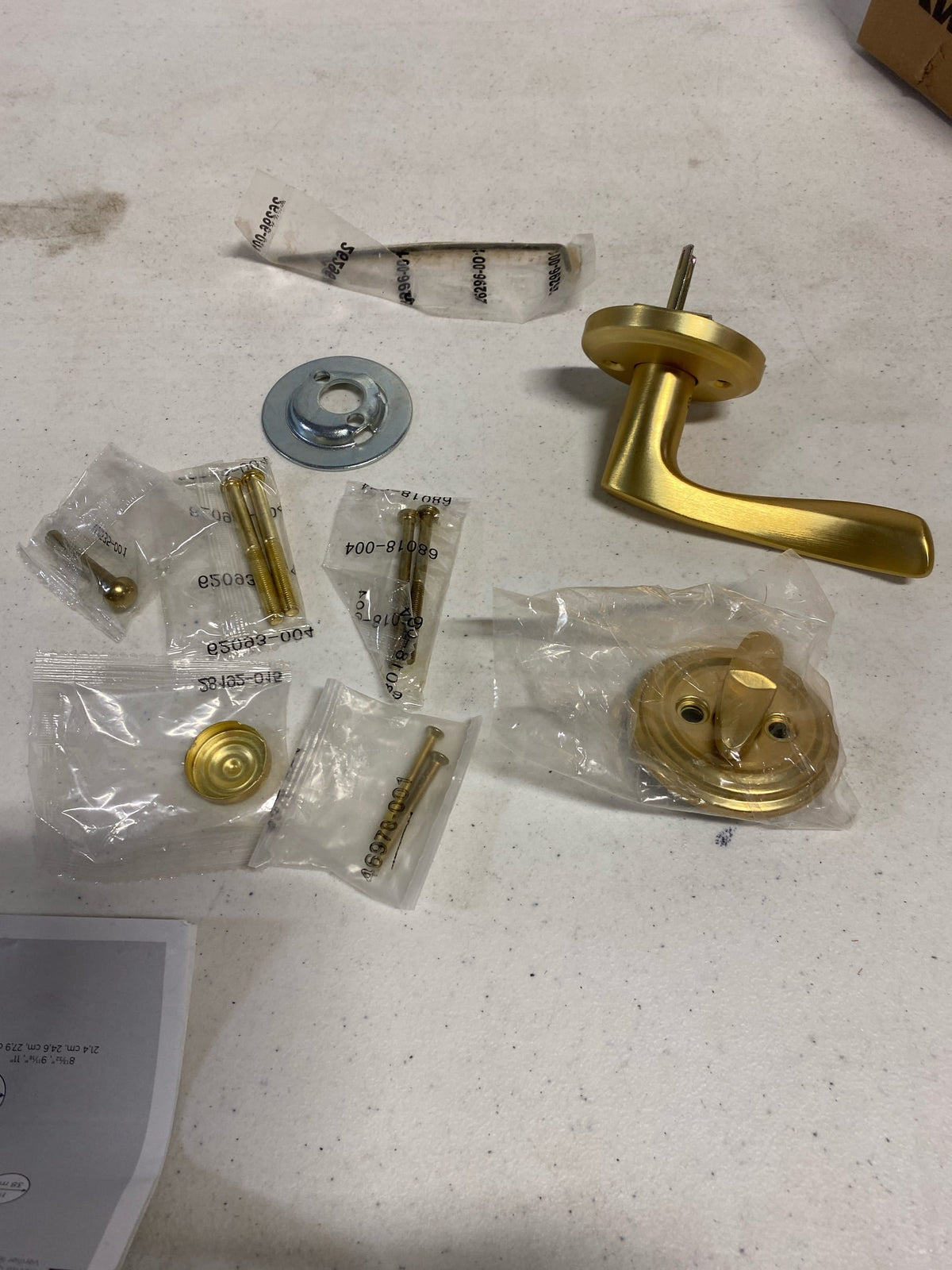 Kwikset 966SELRH-4.UNIV Sedona Right Handed Lever Single Cylinder Interior Pack with Round Rose for Handlesets - Satin Brass