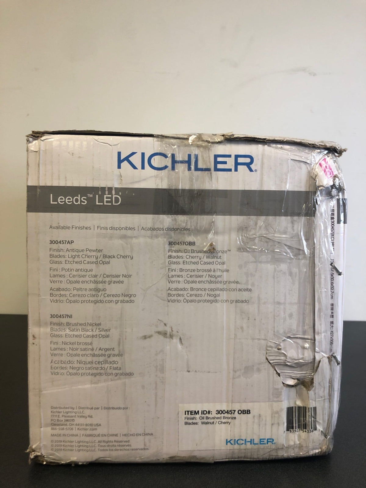 Kichler Leeds 52" Ceiling Fan with Blades, LED Light and Wall Control