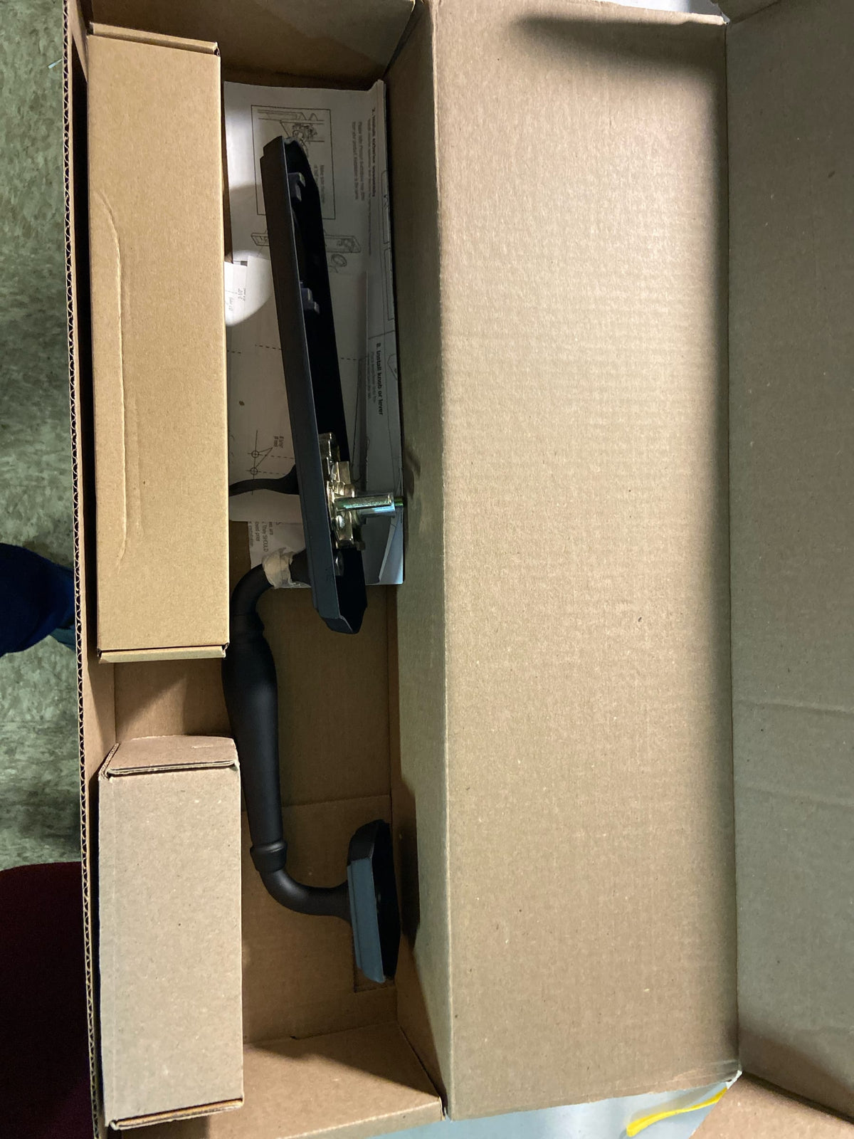 Baldwin EENEWxCURRTAE190 New Hampshire One Piece Single Cylinder Keyed Entry Handleset with Right Handed Interior Curve Lever and Emergency Egress Function - Satin Black