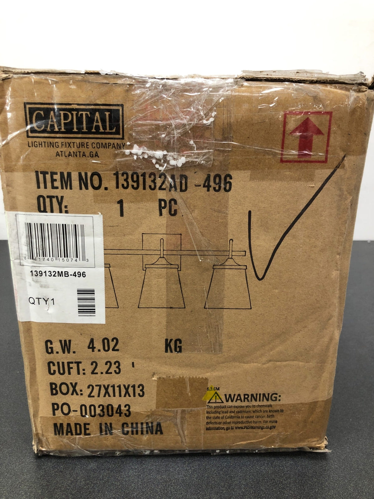 Capital Lighting 139132MB-496 3 Light 10-1/2" Tall Bathroom Vanity Light with Clear Seedy Glass Shades - Matte Black