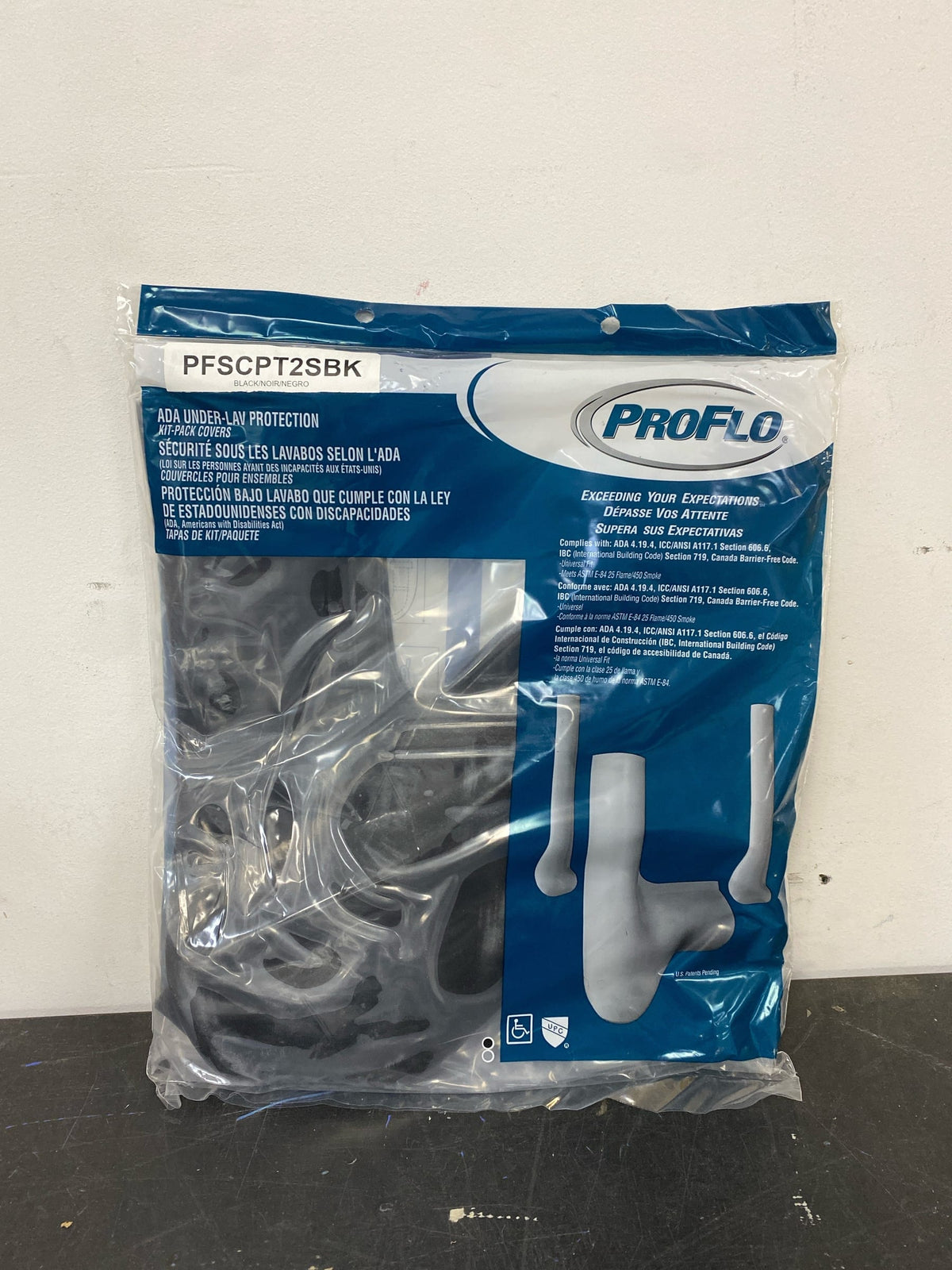 PROFLO PFSCPT2S P-Trap & Set of Soft Supply Covers - Black