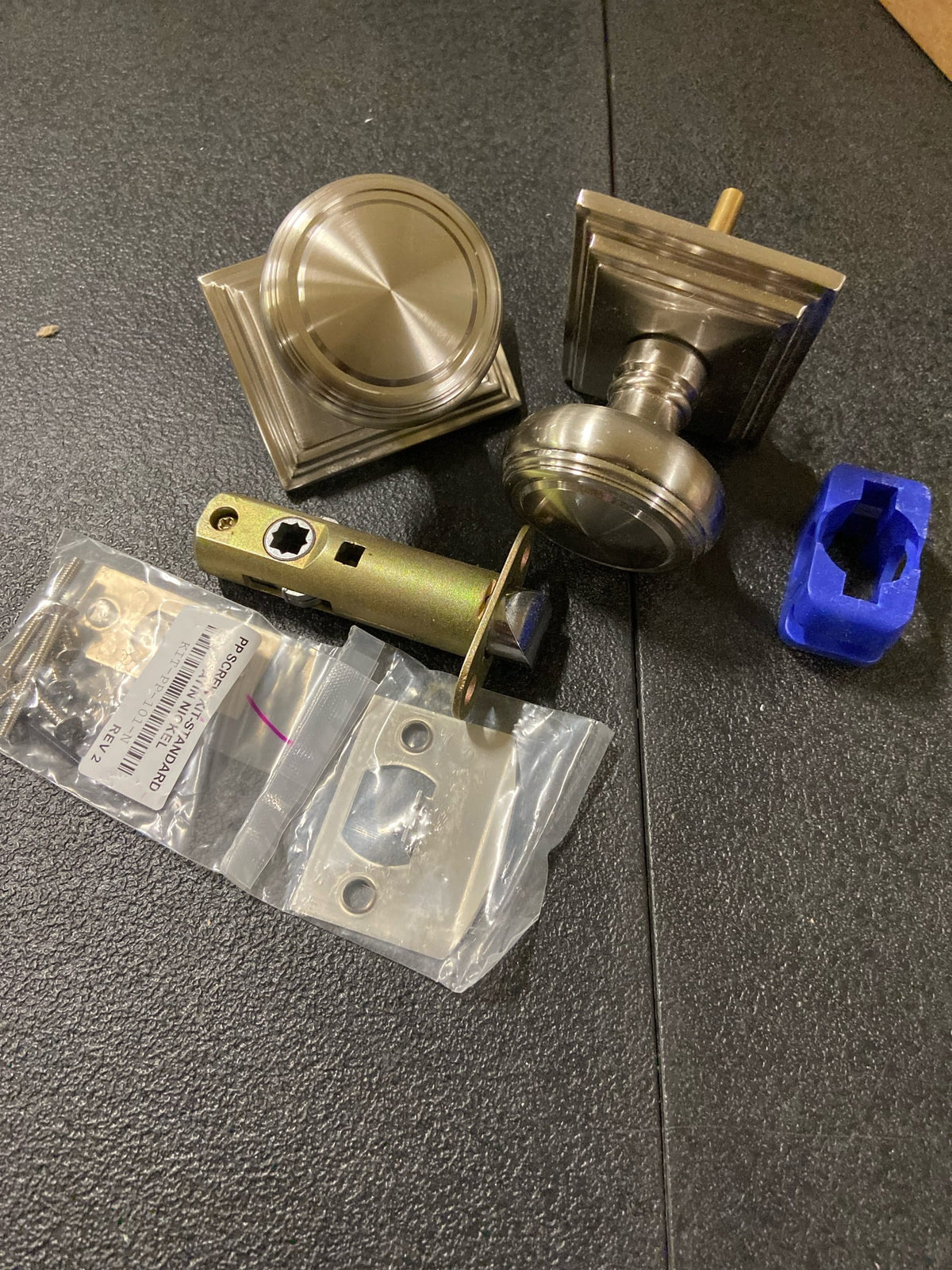 Emtek 8161NWUS15 Norwich Passage Door Knob Set with Wilshire Rose from the Brass Classic Collection - Satin Nickel