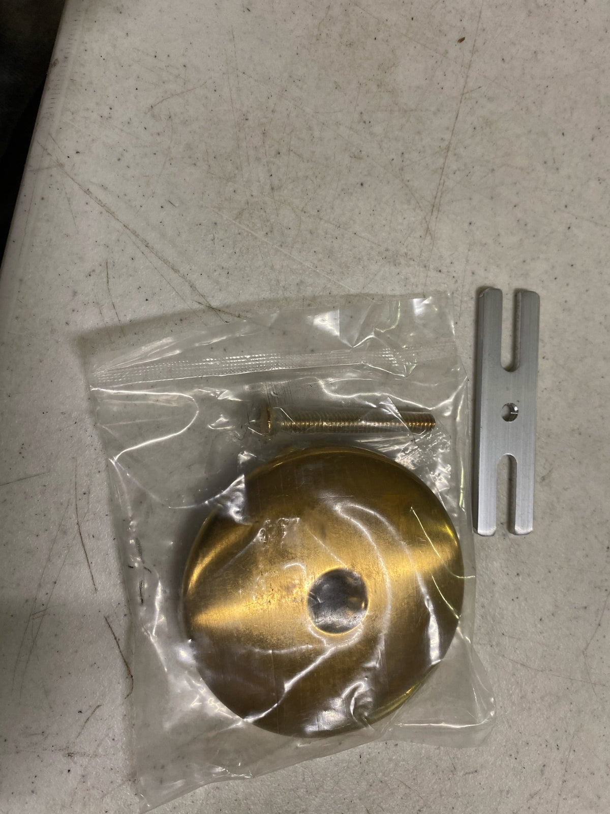 Signature Hardware 480528 3-1/4" Overflow Cover Plate with Single Screw