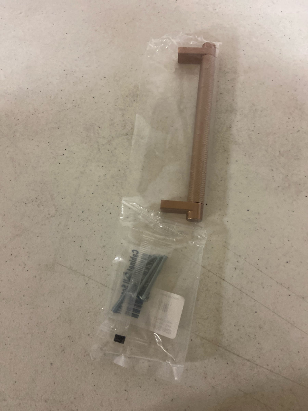 Emtek 84055.RECSCU.KNSCU Knurled 6 Inch Center to Center Bar Cabinet Pull with Rectangular Stem from the SELECT Collection - Satin Copper / Satin Copper Stem