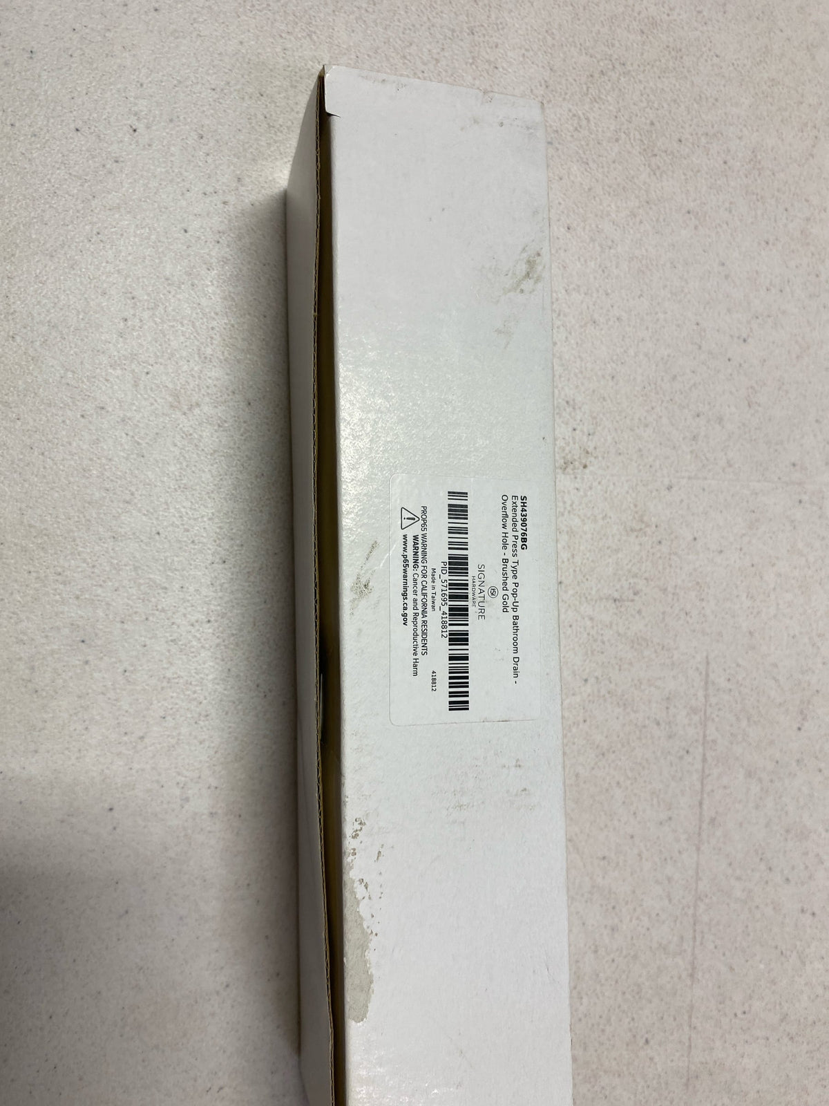 Signature Hardware 439787 Extended Press Type Pop Up Drain with No Overflow - Brushed Gold