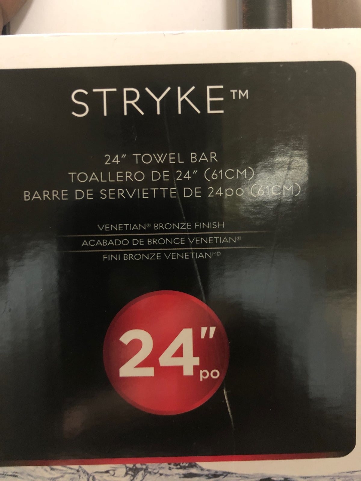 DELTA FAUCET 77624-RB Stryke Wall Mounted 24 in. Towel Bar in SpotShield Venetian Bronze