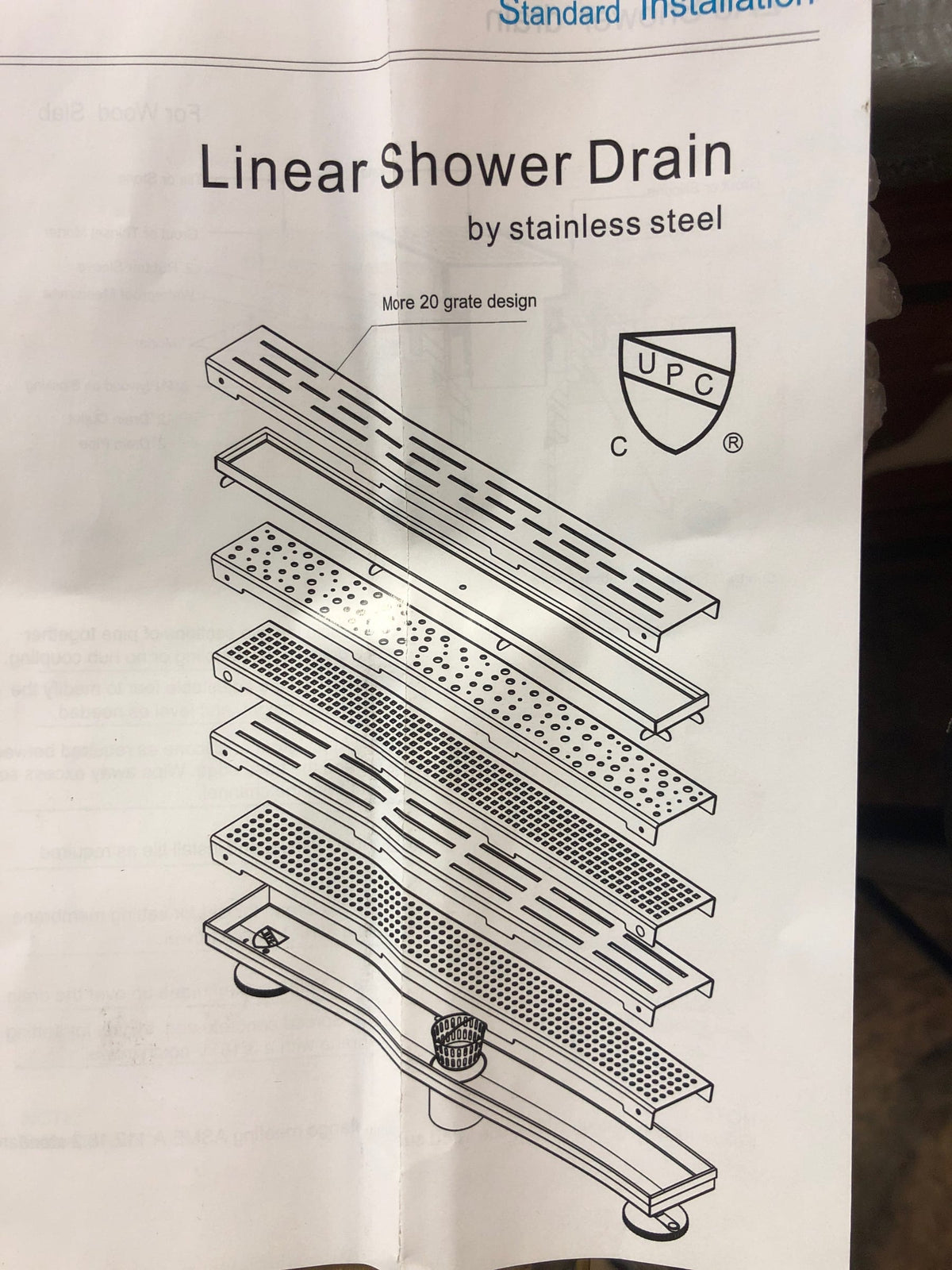 Signature Hardware Cohen 48" Linear Tile-In Shower Drain w/ Flange PB
