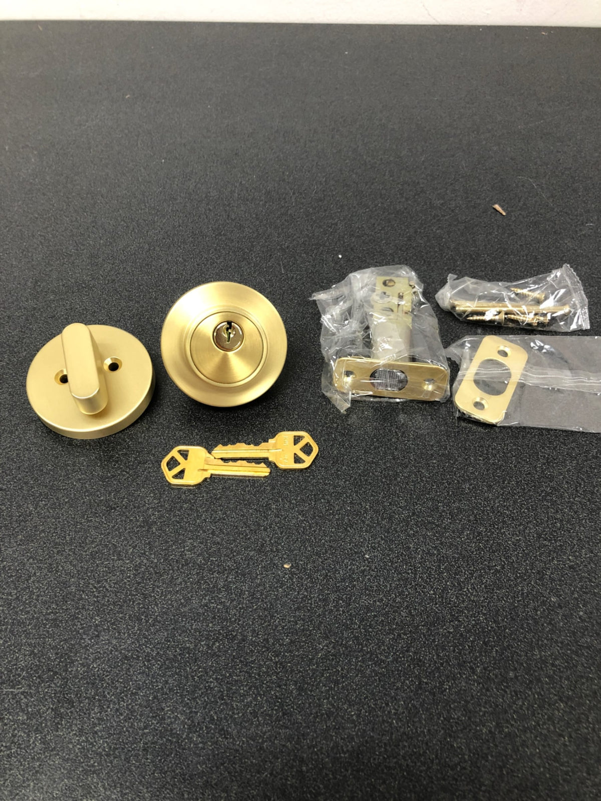 Miseno MLK1238SB Elkton Single Cylinder Keyed Entry Deadbolt - Satin Brass