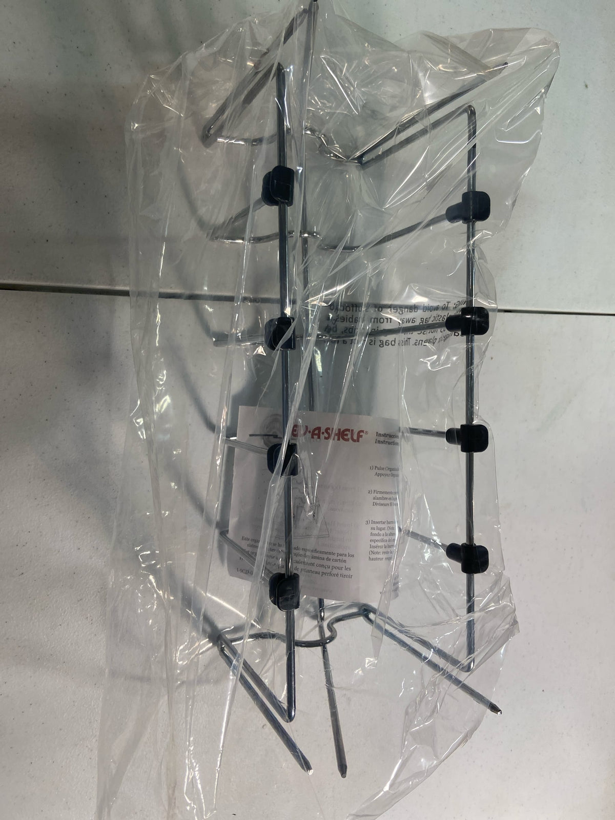 Rev-A-Shelf 5DCD-1-CR 7-13/16 Inch Drop In Pan Organizer for Peg Board - Chrome