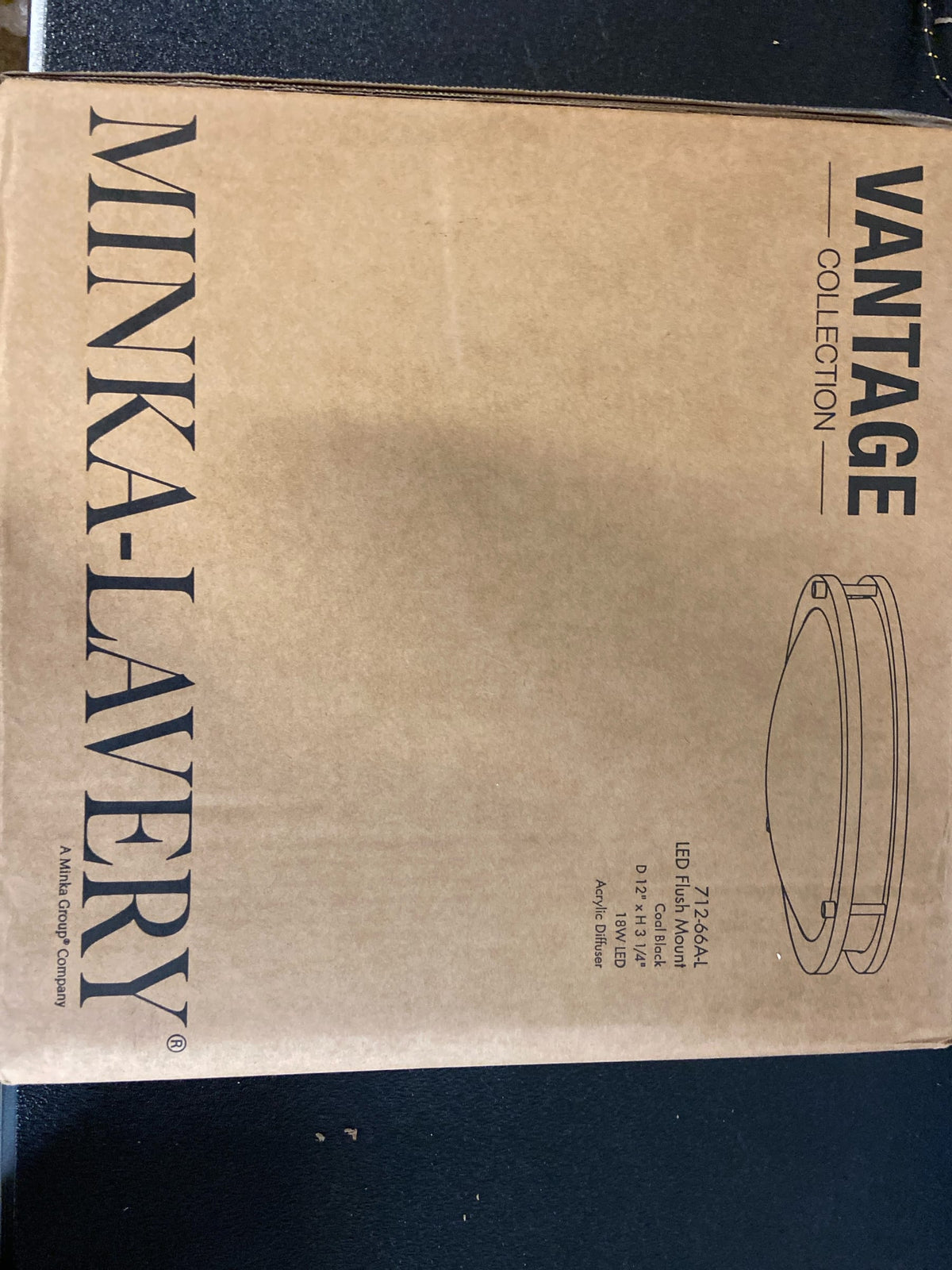 Minka Lavery 712-66A-L Vantage 12" Wide Round LED Flush Mount Ceiling Fixture - Coal
