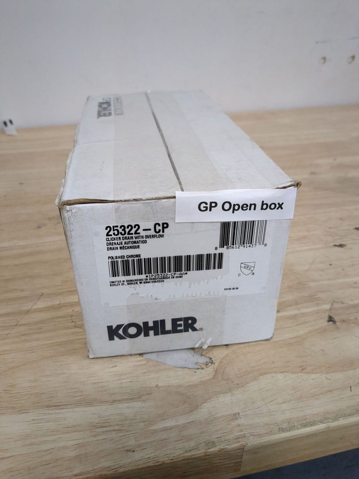 Kohler K-25322-CP Bathroom sink clicker drain with overflow, Polished Chrome