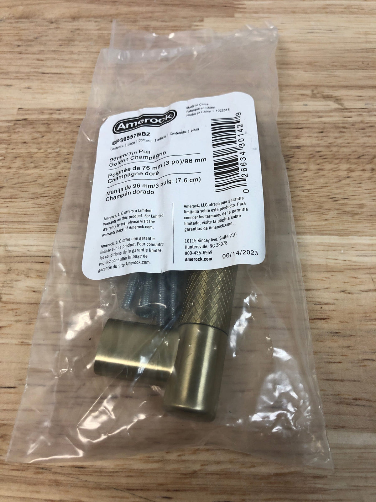 Amerock BP36557BBZ Bronx 3 and 3-3/4 Inch Dual Center to Center Bar Cabinet Pull - Golden Champagne