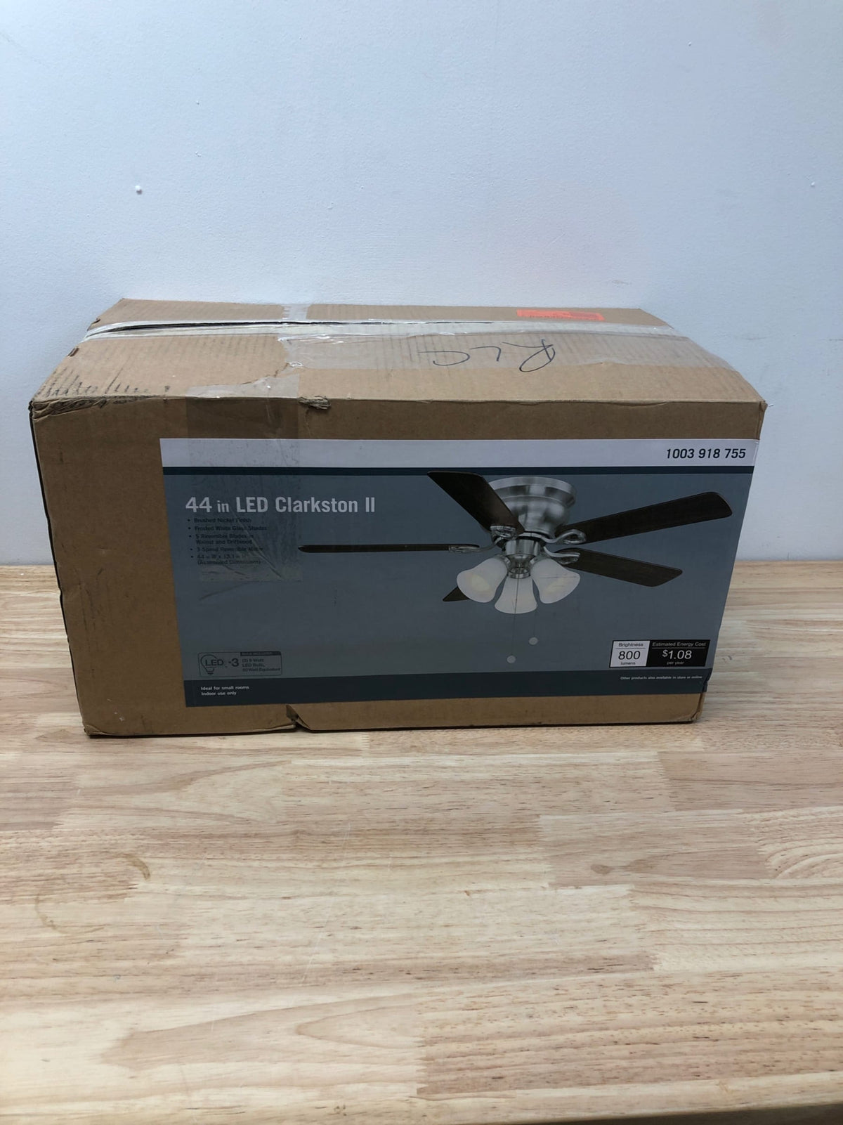 Unbranded SW18030 BN Clarkston II 44 in. LED Indoor Brushed Nickel Ceiling Fan with Light Kit