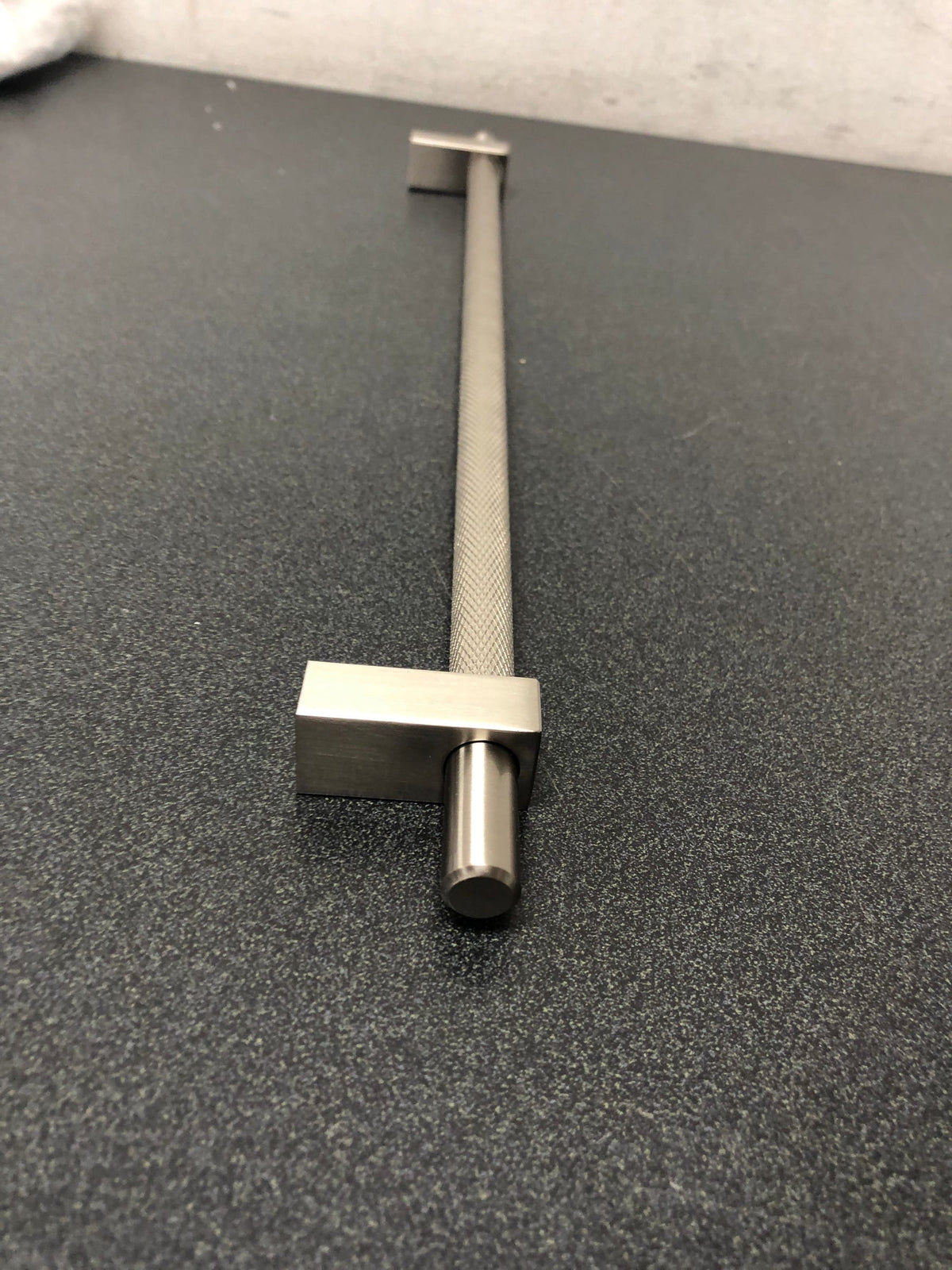 Jeffrey Alexander 598-305SN Larkin Center Knurled 12" (305mm) Center to Center Modern Industrial Large Cabinet Bar Handle / Drawer Bar Pull - Satin Nickel
