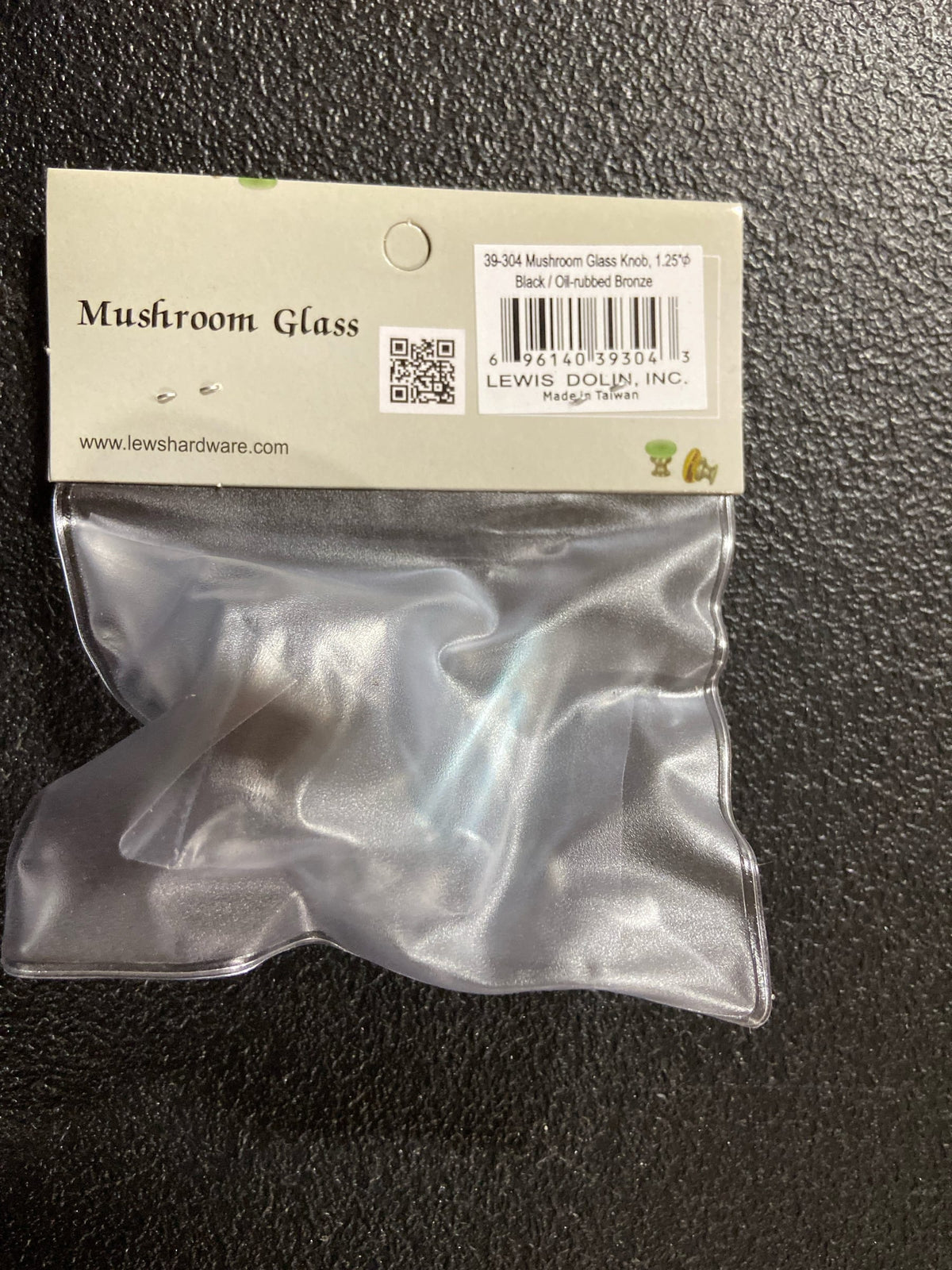 Mushroom Glass Knob Black/oil Rubbed Bronze