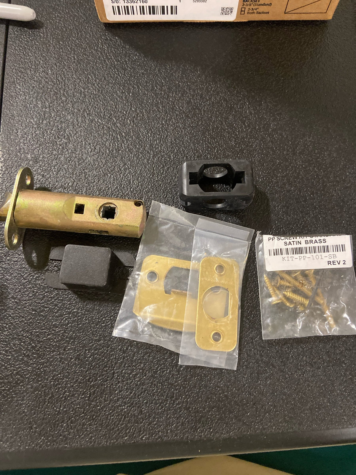 Emtek 510FAUS4 LH T-Bar Stem Faceted Passage Door Lever Set from the SELECT Brass Collection - Satin Brass Square Rosette