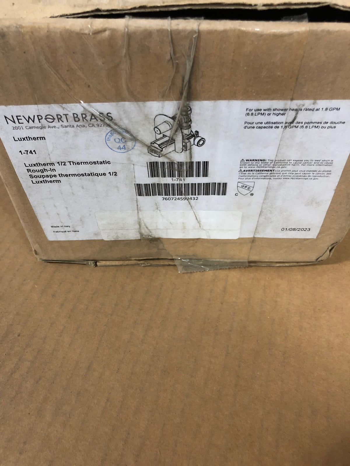 Newport Brass 1-741 Luxtherm 1/2" Thermostatic Rough-In Valve - N/A
