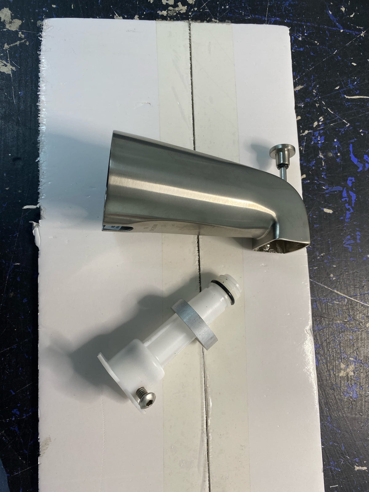 Miseno MNOTS250ZBN Slip-Fit Tub Spout with Integrated Shower Diverter - PVD Brushed Nickel