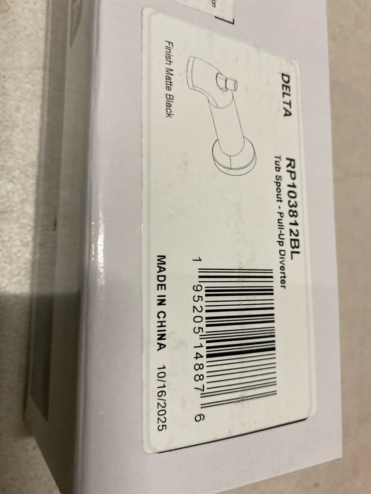 Delta RP103812BL Altado 5-3/4" Integrated Diverter Tub Spout - Matte Black
