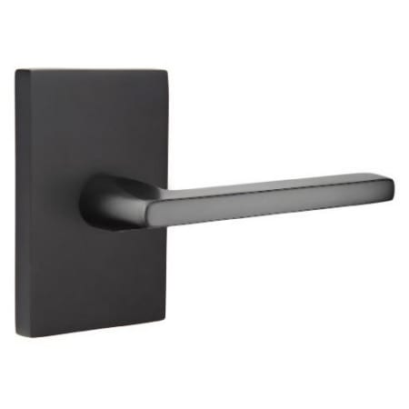 Emtek 5112HLOUS19RH Helios Right Handed Passage Door Lever Set with Modern Rectangular Rose - Flat Black