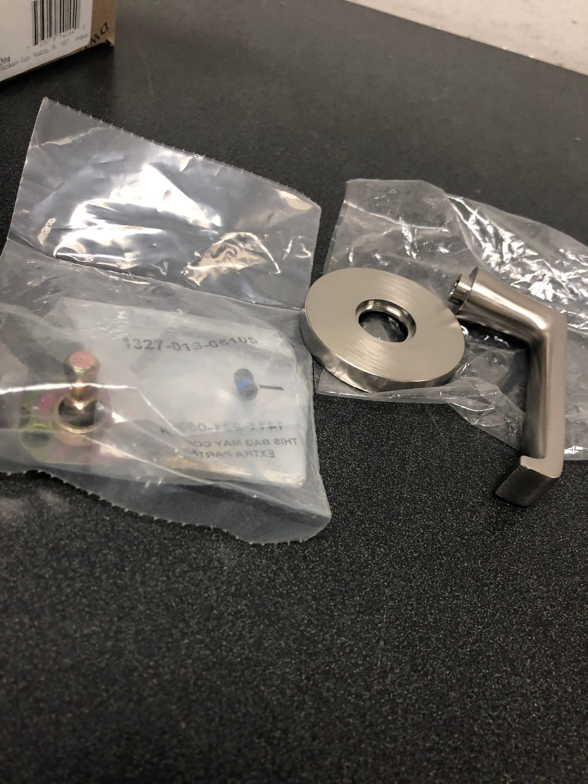 Baldwin 5105056LDM 5105 Left Handed Non-Turning One-Sided Dummy Door Lever with 5046 Rose from the Estate Collection - Lifetime Satin Nickel