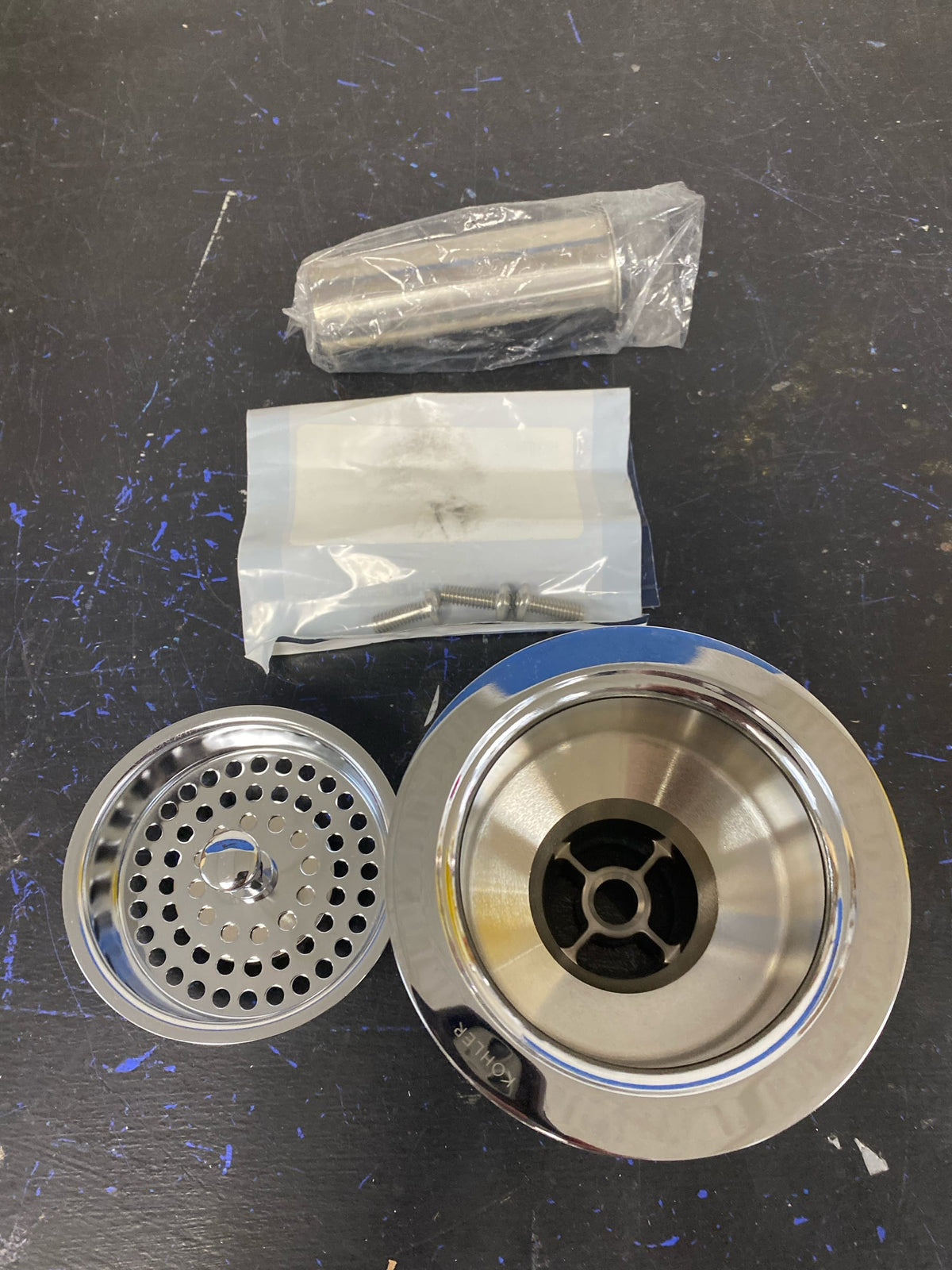Kohler K-8801-CP Duostrainer Basket Strainer with Sink Drain and Tailpiece - Polished Chrome