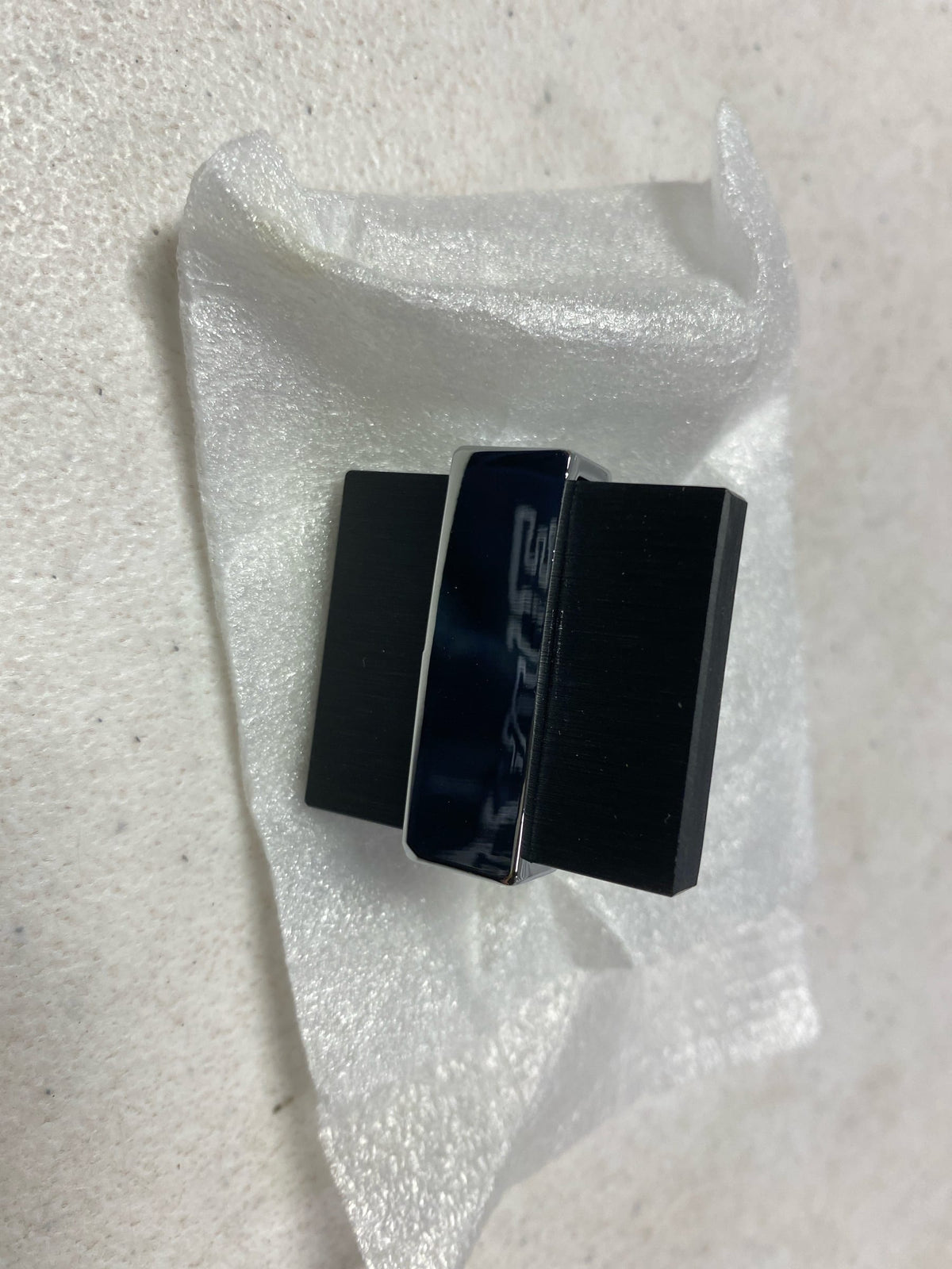 Amerock BP36680BMB26 Overton 1-3/8 in. (35 mm) Length Brushed Matte Black/Polished Chrome Square Cabinet Knob