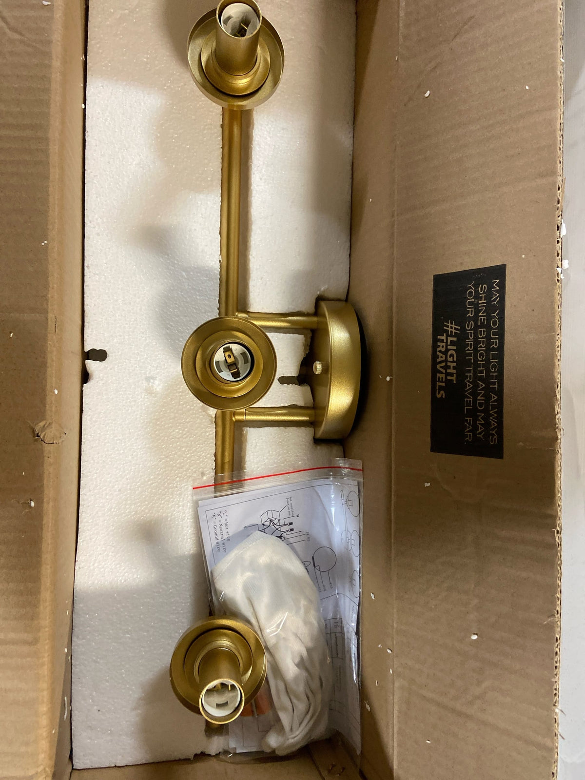 Elegant Lighting LD7302W24BRA Ingrid 3 Light 10" Tall Bathroom Sconce - Brass / Clear
