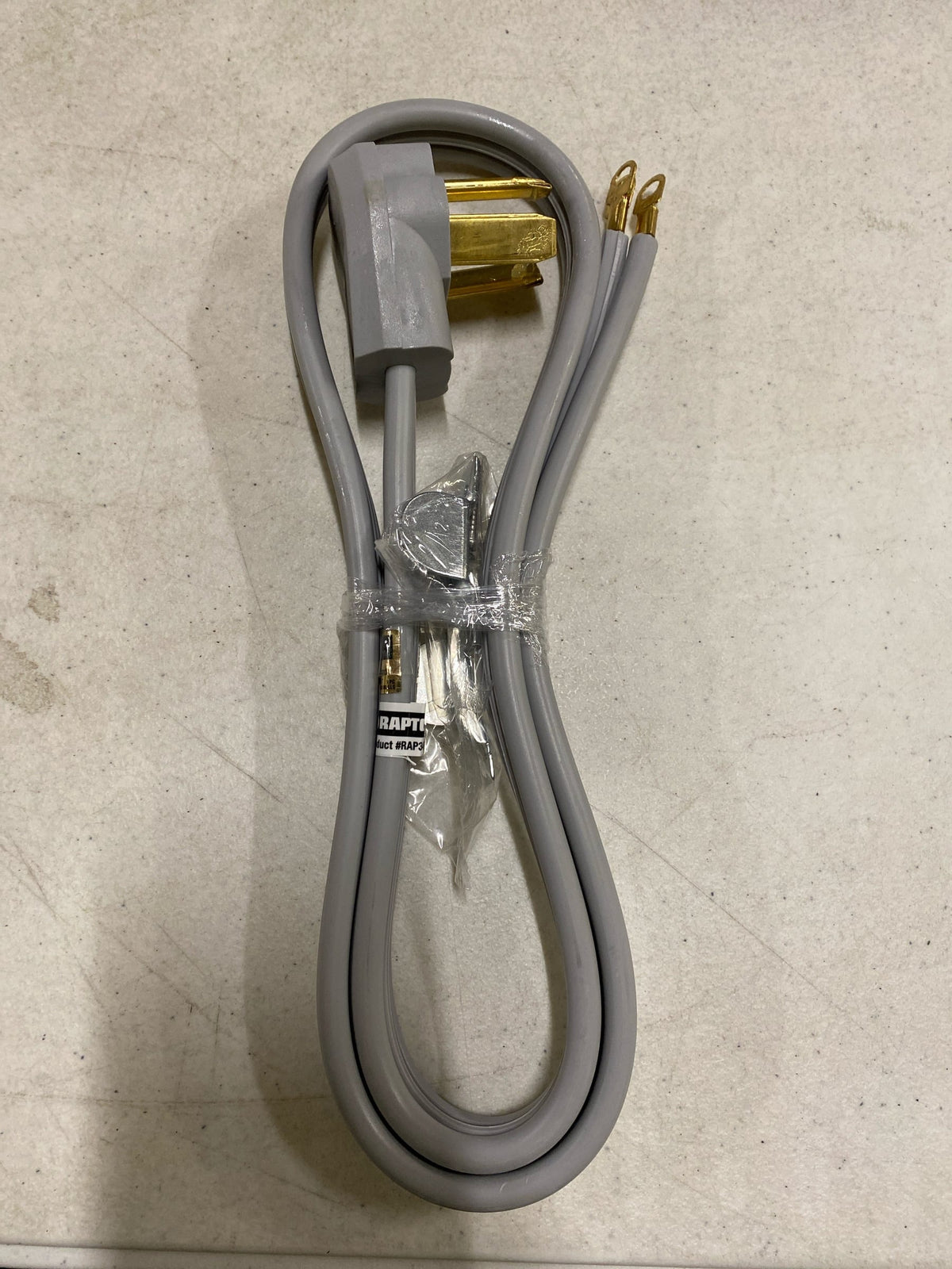 Raptor Tools RAP34001 30 Amp 4 ft. 10/3 SRDT 125/250V Dryer Cord - Grey