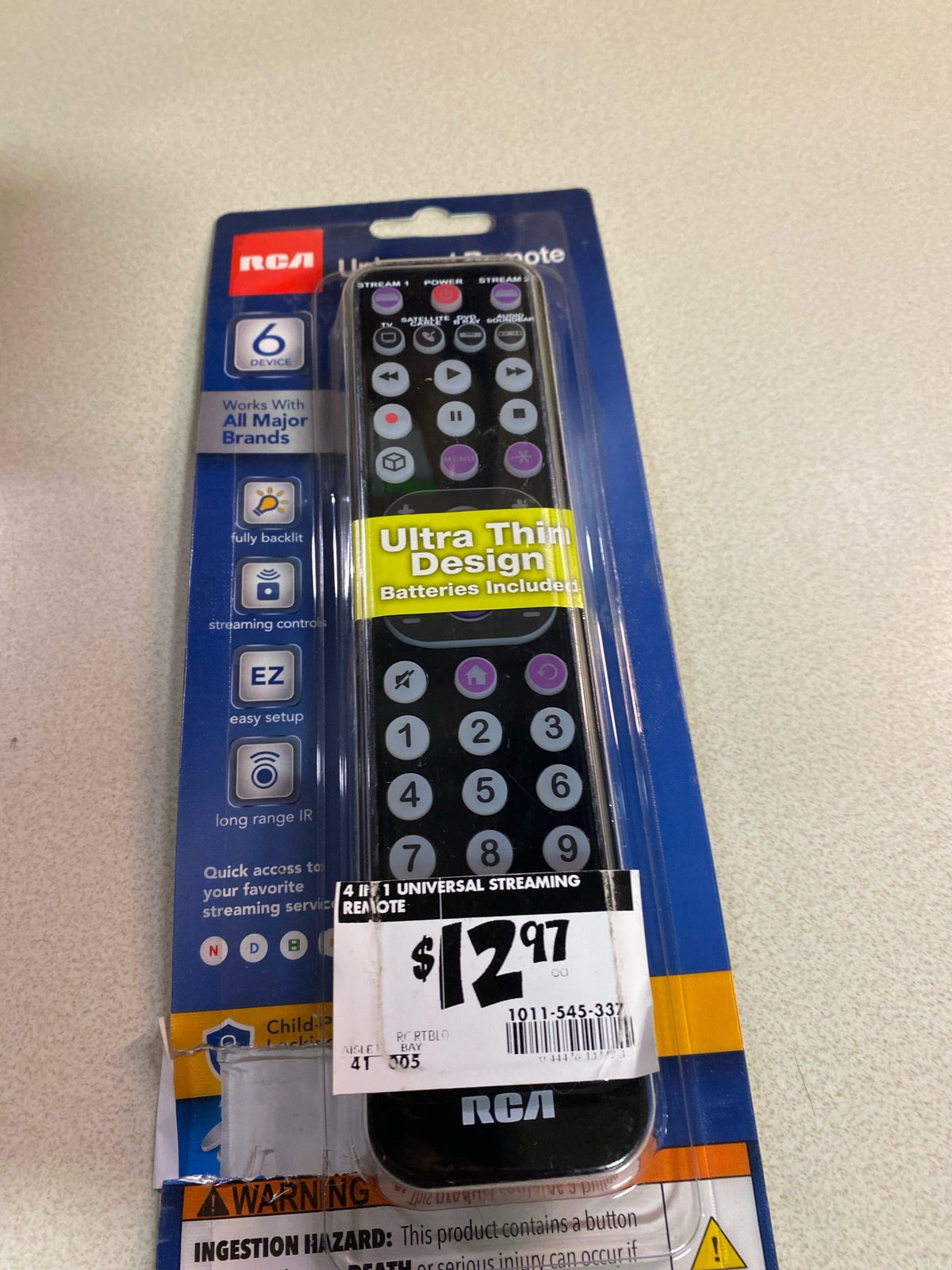 Rca RCRTBL04BE1V 4 In 1 Universal Streaming Remote
