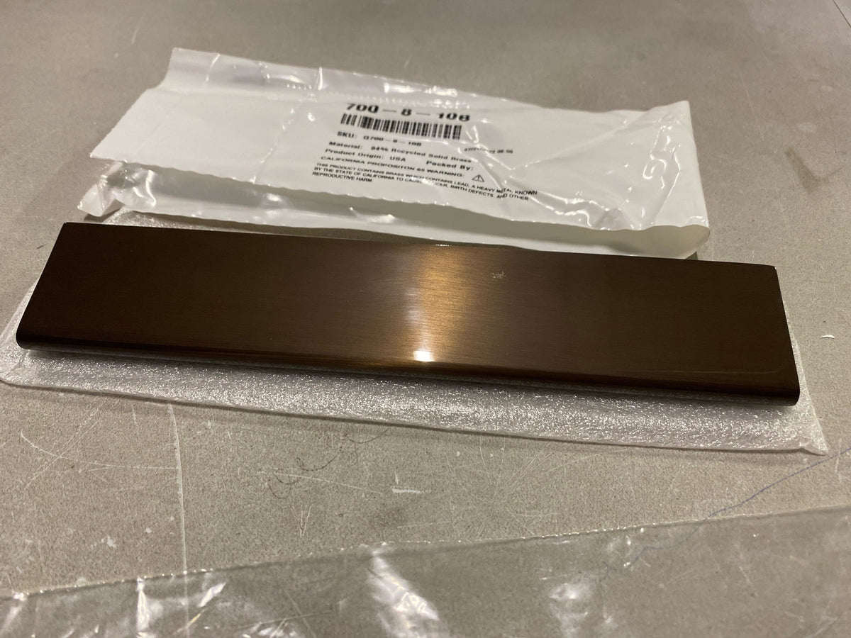 Colonial Bronze 700810B 700 Series 8" Center to Center Solid Brass Finger Cabinet / Drawer Edge Pull with Round Lip - Made in USA - Oil Rubbed Bronze