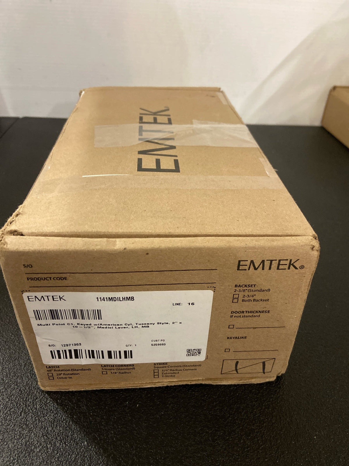 Emtek 1141MB LH Lost Wax / Tuscany Bronze Door Configuration 1 Keyed Entry Multi Point Trim Lever Set with American Cylinder Below Handle - Medium Bronze Medici Lever