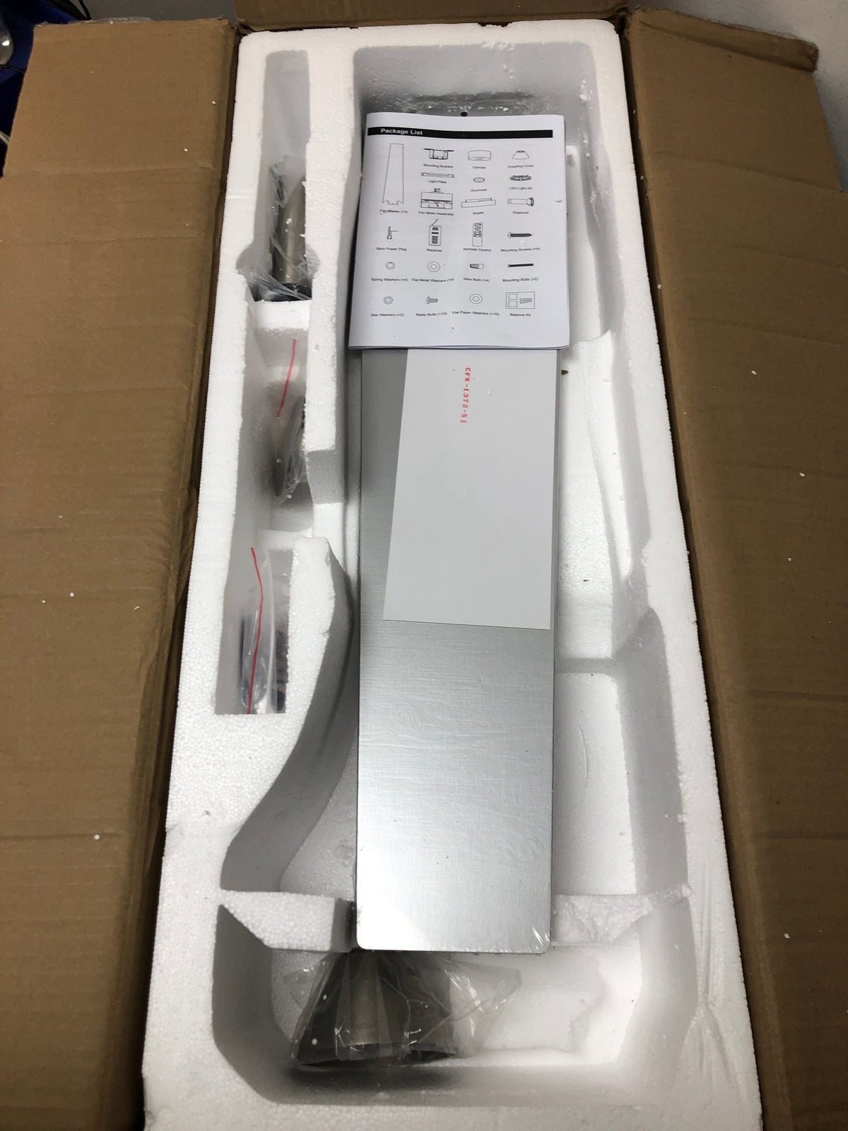 Merra CFN-1373-NI-BNHD-1 52 in. LED Indoor Nickel Smart Ceiling Fan with Light Kit and Remote Control