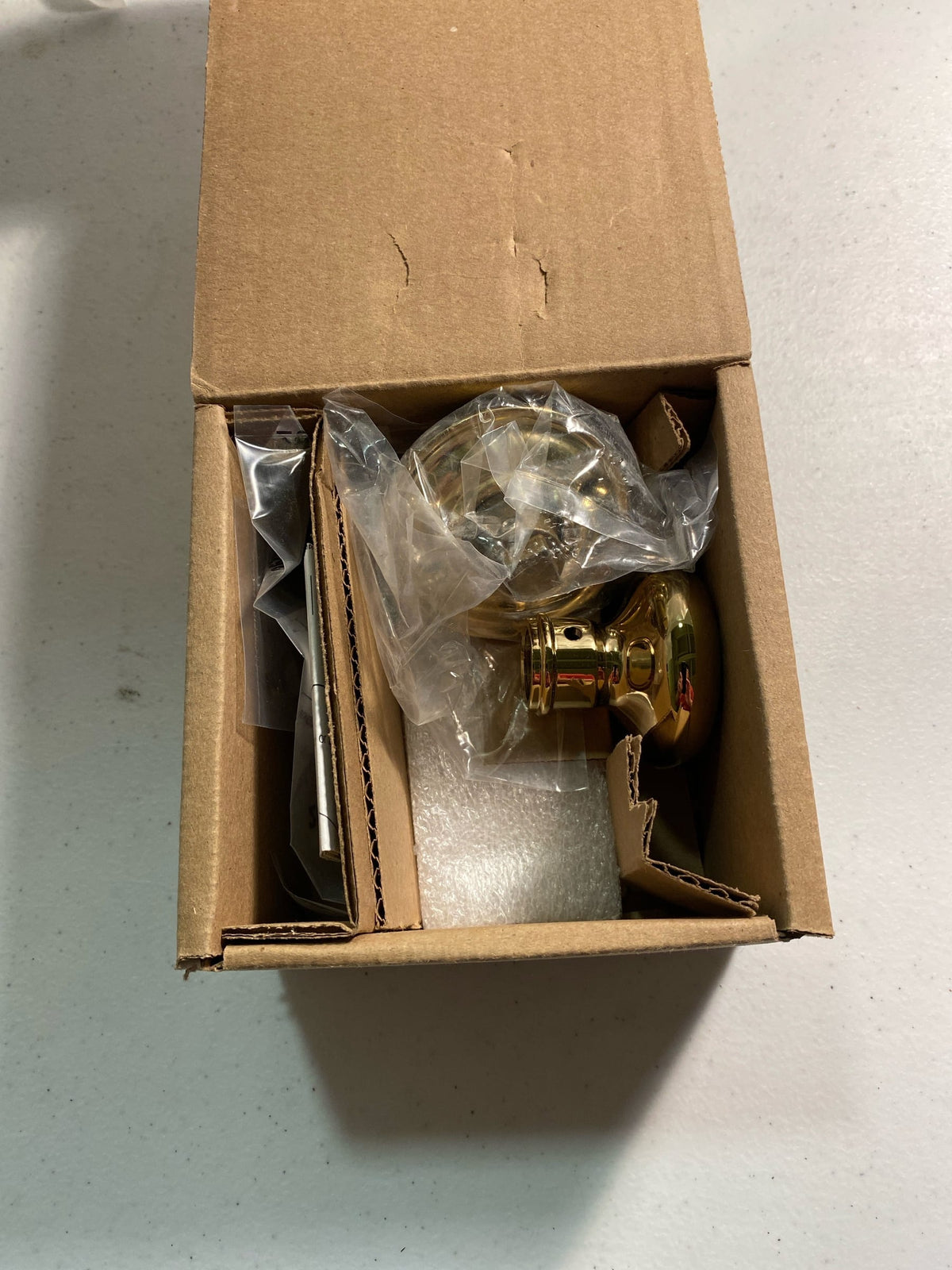 Baldwin HD.ROU.TRR.003 Reserve Round Polished Brass Half-Dummy Door Knob with Traditional Round Rose