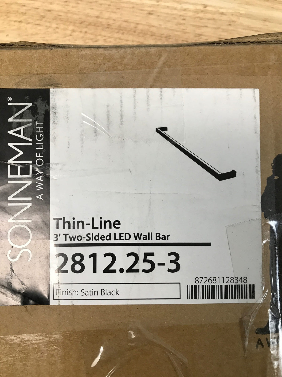Sonneman 2812.25-3 Thin-Line Two Sided 36" Wide Integrated LED Bath Bar 3000K - ADA Compliant - Satin Black