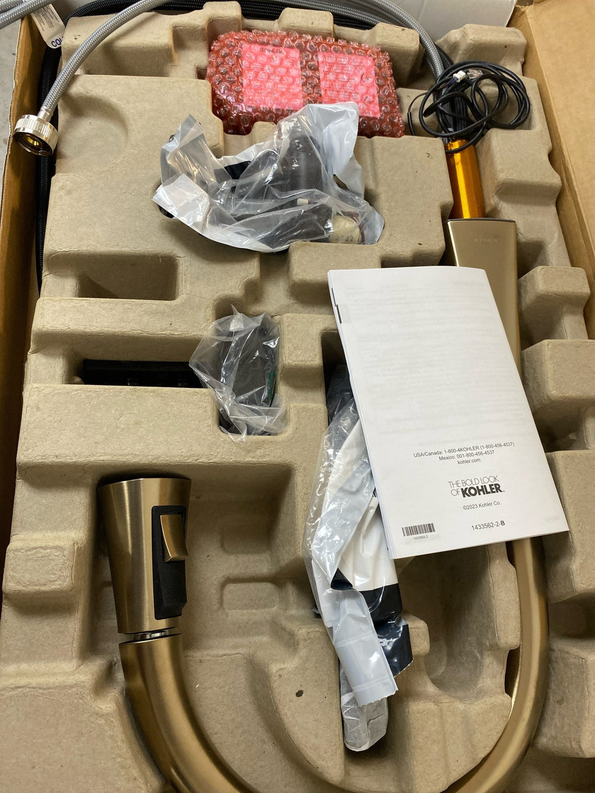 Kohler 22068-BV Graze Single Handle Touchless Pull-Down Kitchen Sink Faucet with 3-Function Sprayhead in Vibrant Brushed Bronze