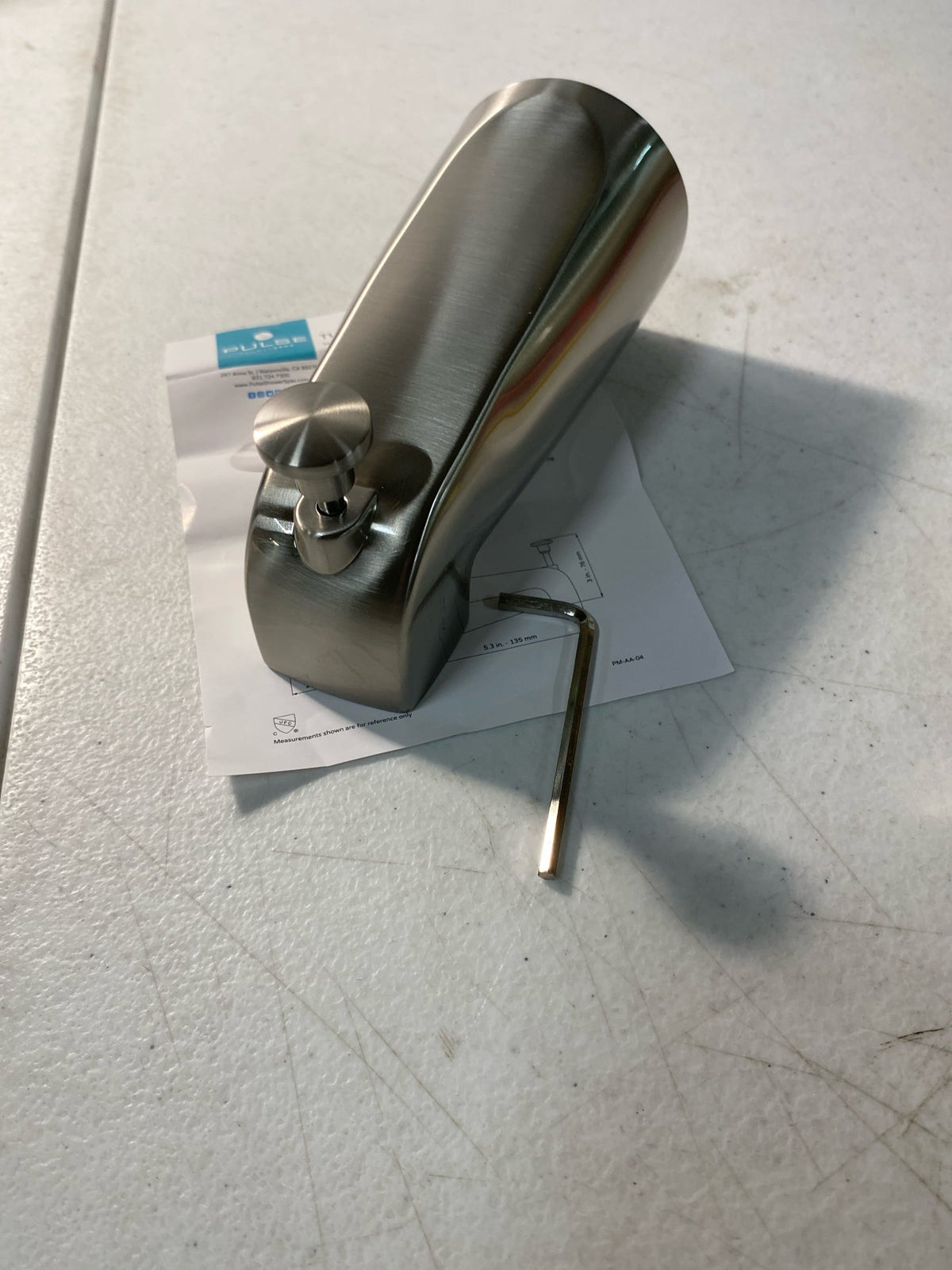Pulse 3010-TS-BN 5-1/4" Tub Spout with Diverter - Brushed Nickel