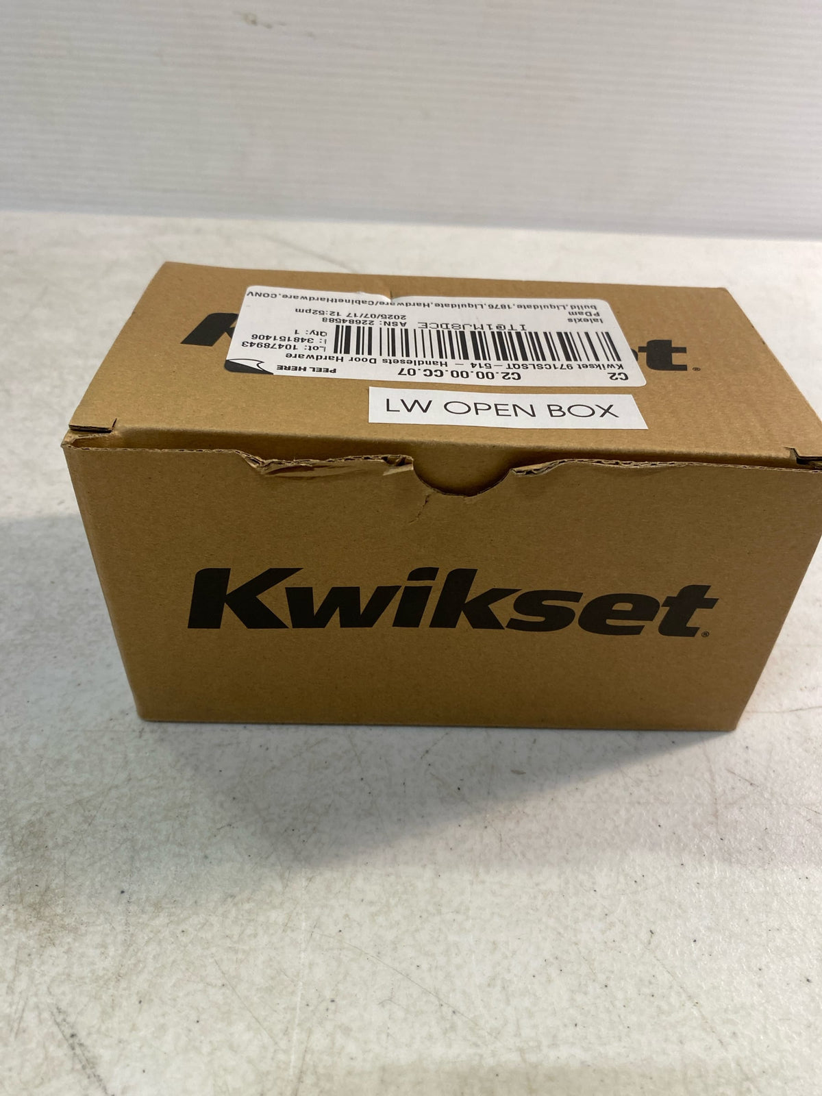 Kwikset 971CSLSQT-514 Casey Single Cylinder Interior Pack with Square Rose for 818 Low Profile Handlesets - Iron Black