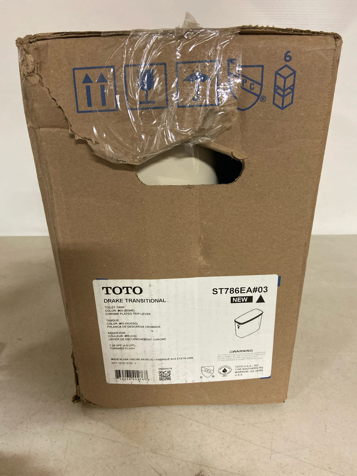 TOTO Drake Transitional 1.28 GPF Toilet Tank with WASHLET+ Auto Flush Compatibility, Bone - ST786EA#03