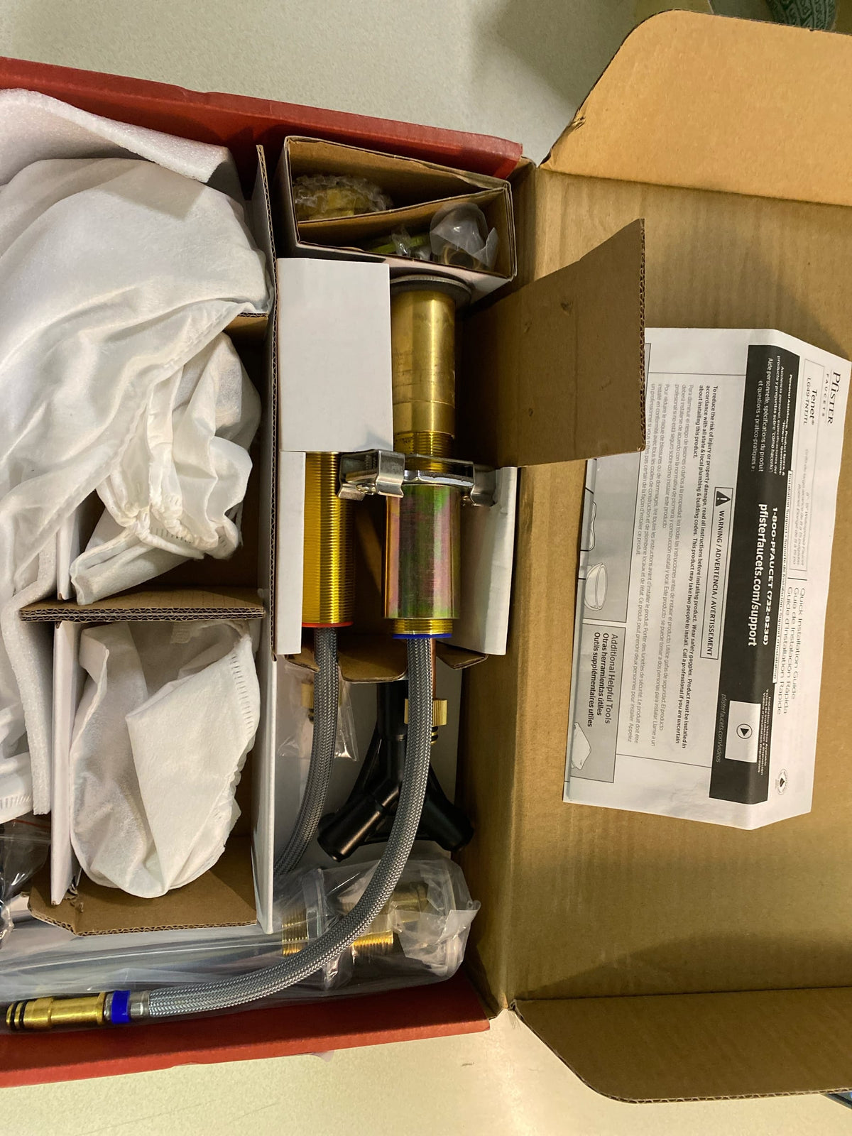 Pfister LG49-TNTJTLBG Tenet 1.2 GPM Widespread Contemporary Bathroom Faucet with Lever Handles - Brushed Gold