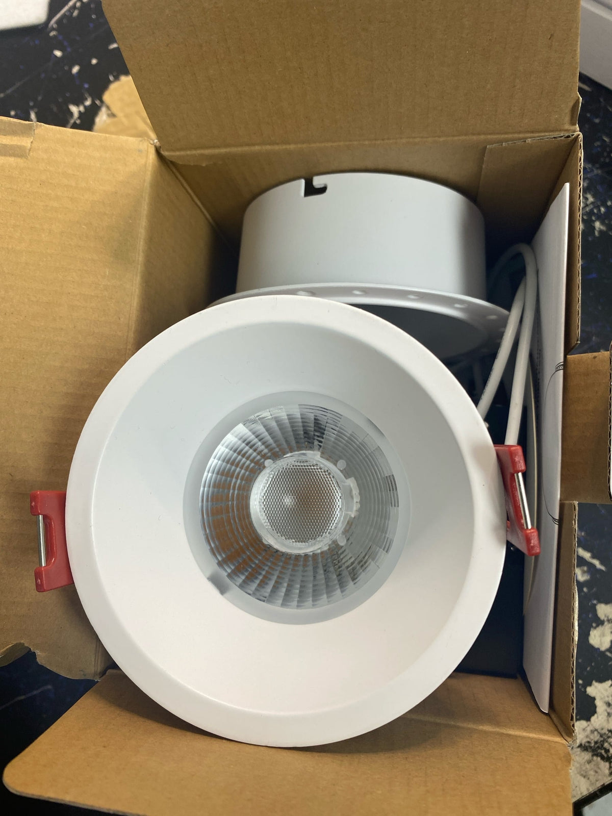 Commercial electric 91582 Trimless Integrated LED 4 in Round Canless Recessed Light for Kitchen Bathroom Livingroom, White Soft White