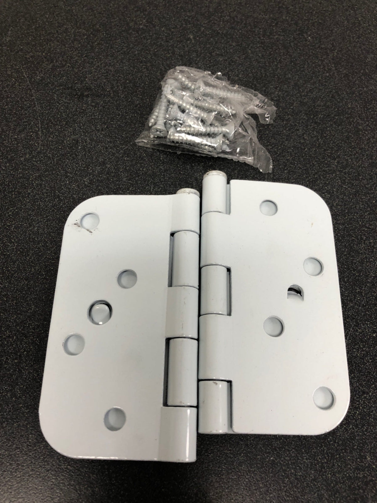 Deltana S44R5USPWBMS 4" x 4" Plain Bearing 5/8" Radius Corners Mortise Hinge - Pair - Prime Coated White