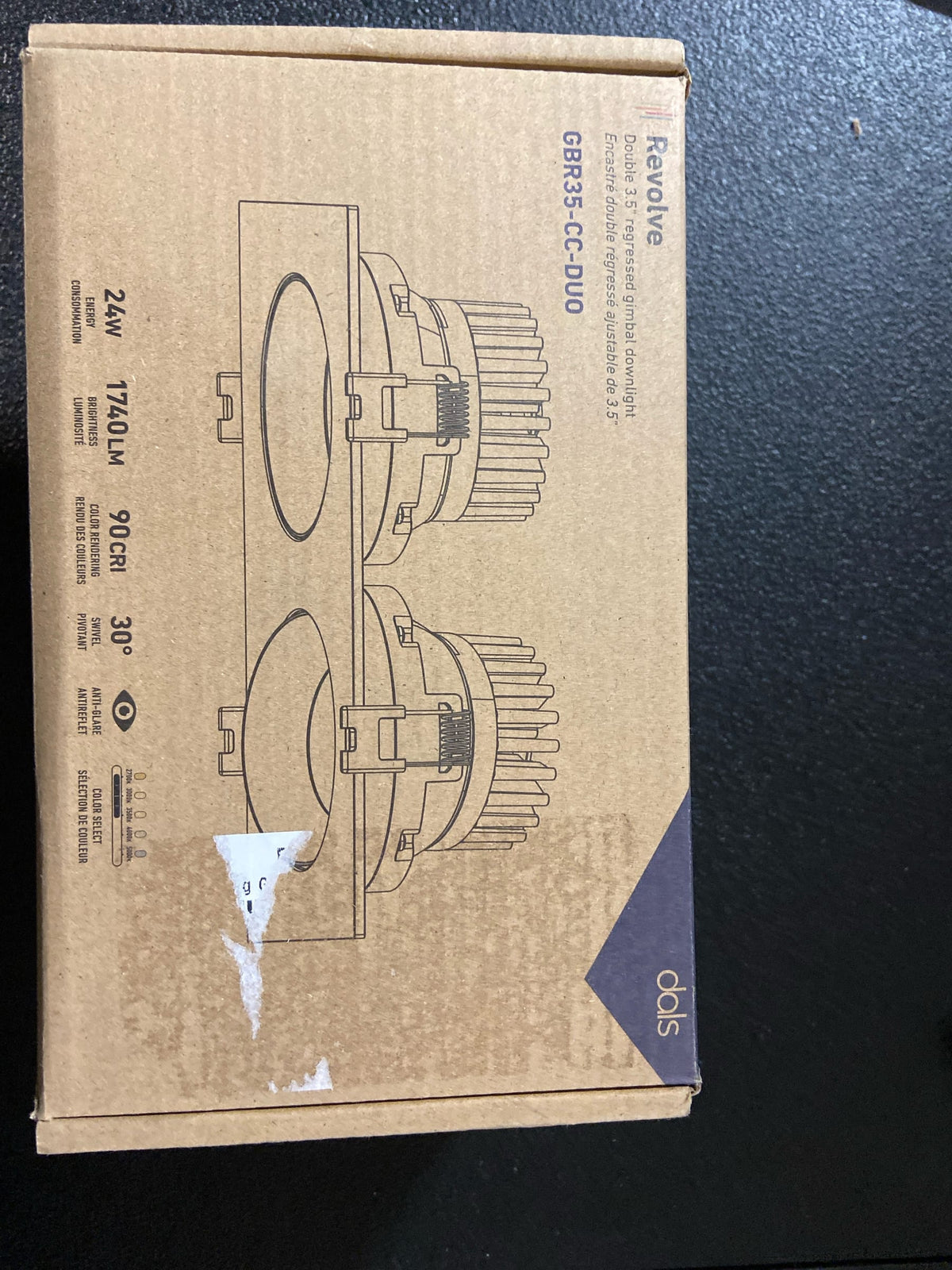 DALS Lighting GBR35-CC-DUO-WH Revolve Duo 3-1/2" Integrated LED Adjustable Canless Recessed Light - White