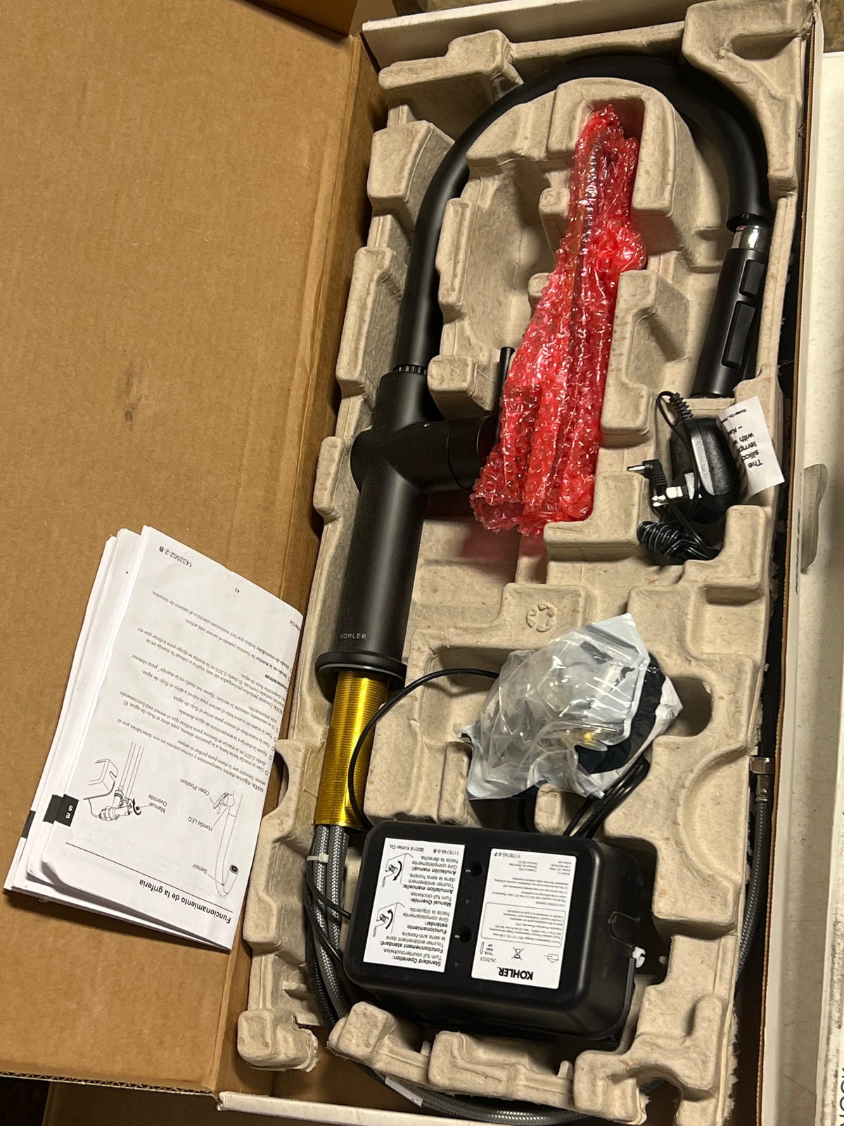 Kohler K-22974-BL Crue Touchless 1.5 GPM Single Hole Pull Down Kitchen Faucet - Includes Escutcheon - Matte Black