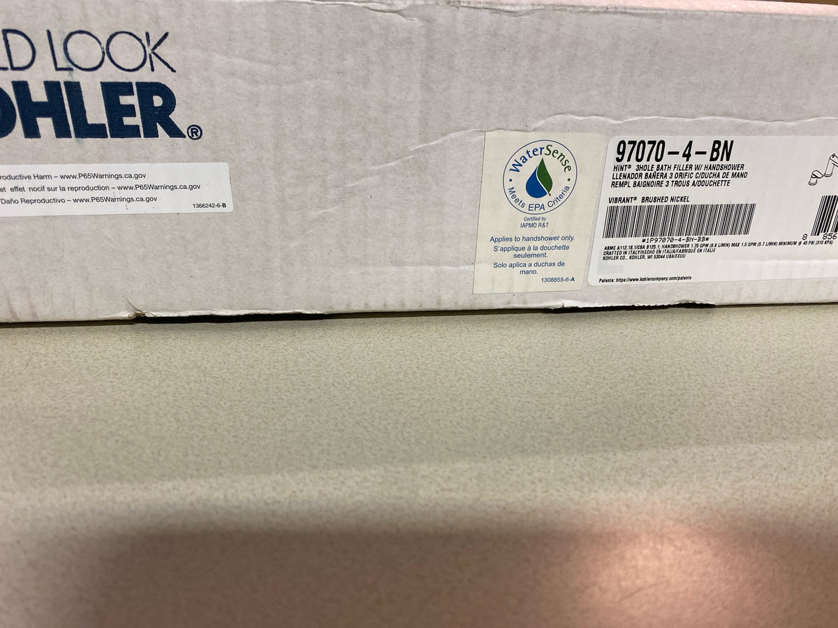 Kohler K-97070-4-BN Hint Deck-mount Bath Faucet with Handshower, Vibrant Brushed Nickel