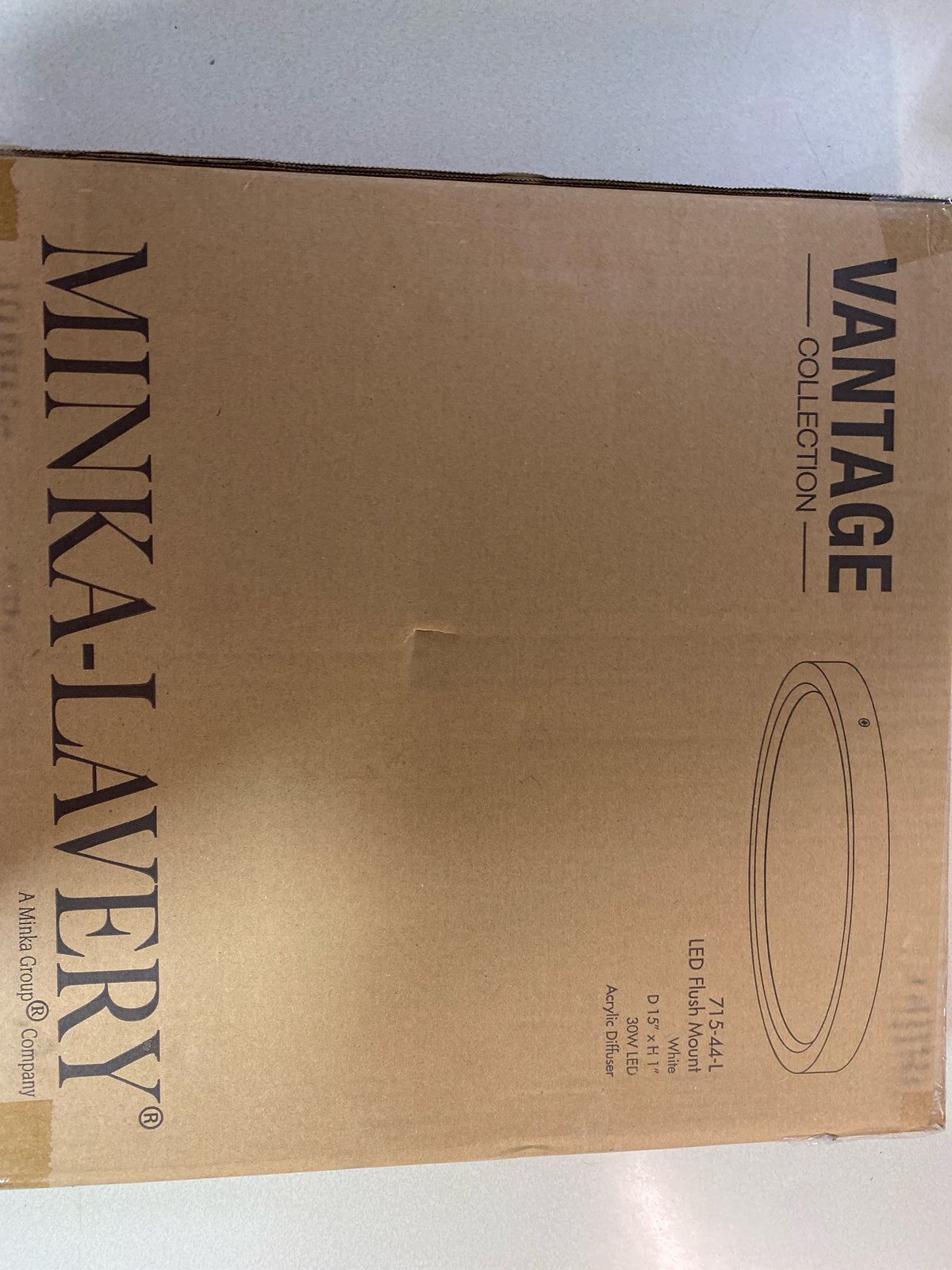 Minka Lavery 715-44-L Vantage 15" Wide Round LED Flush Mount Ceiling Fixture - White