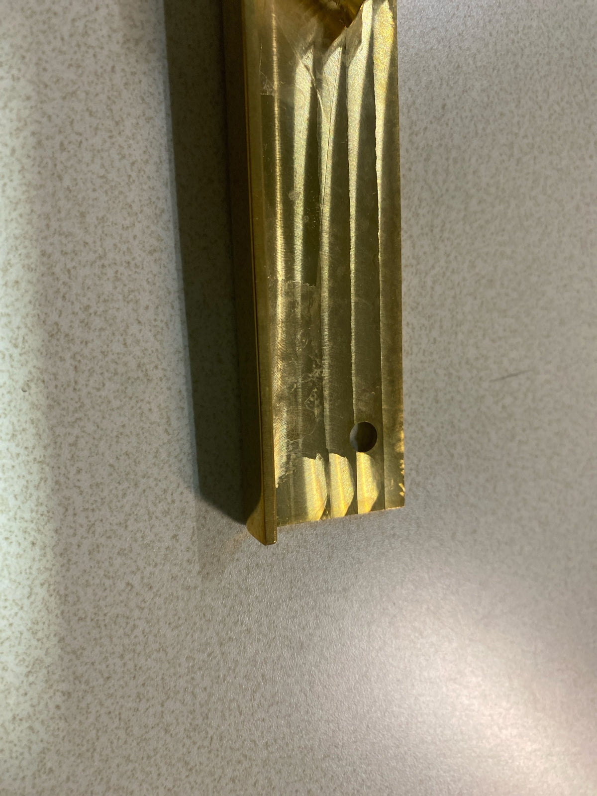 Baldwin 4622.BIN Edge Pull 6 Inch Center to Center Finger Cabinet Pull from The Estate Collection - Non-Lacquered Brass