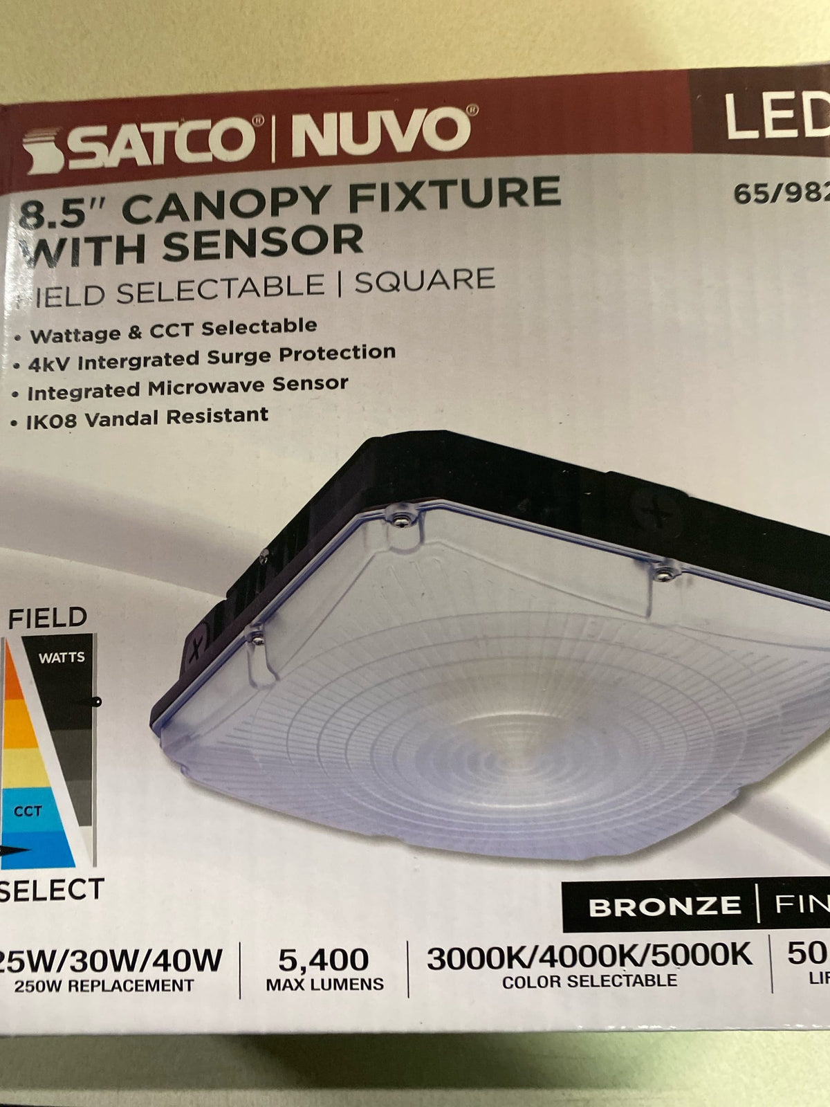 Nuvo Lighting 65/982 9" Wide Flush Mount Square Outdoor Ceiling Fixture - Bronze
